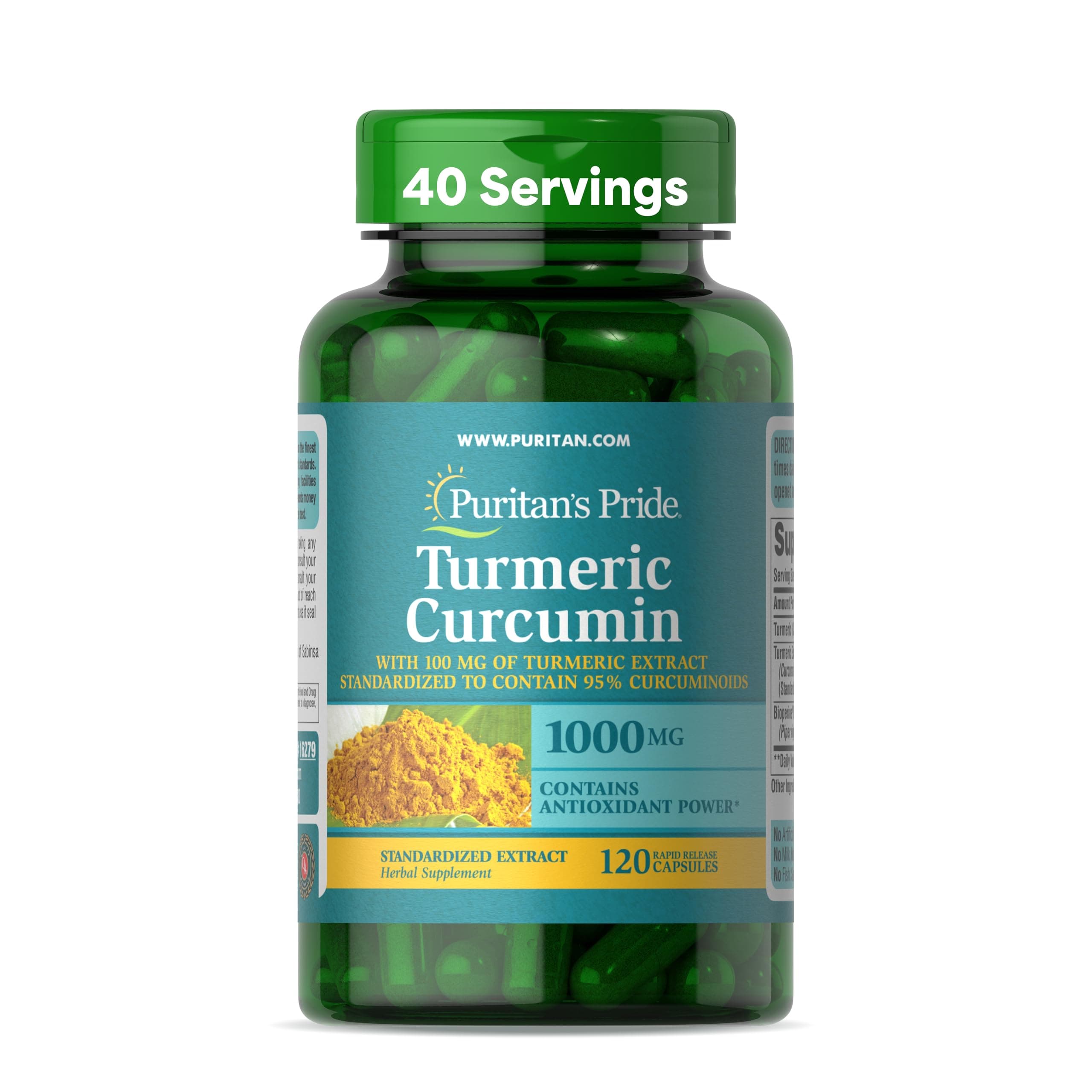 Turmeric Curcumin, 1000mg, 120 Rapid Release Capsules