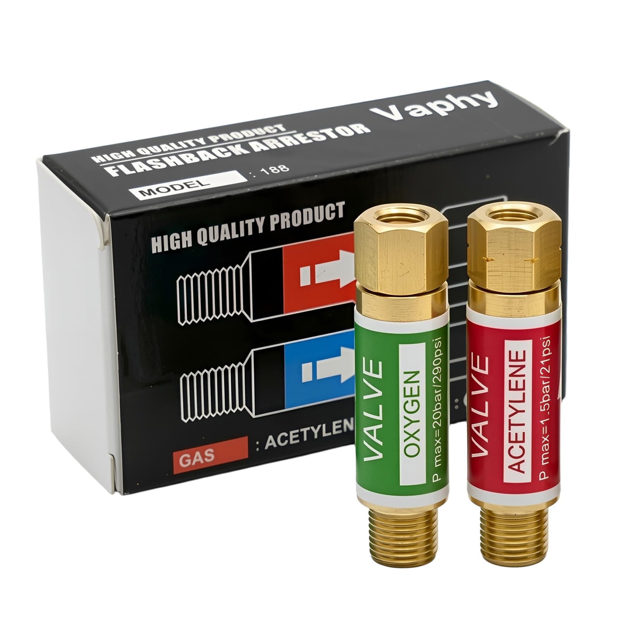 Oxygen Acetylene Flashback Arrestors Set, Torch End
