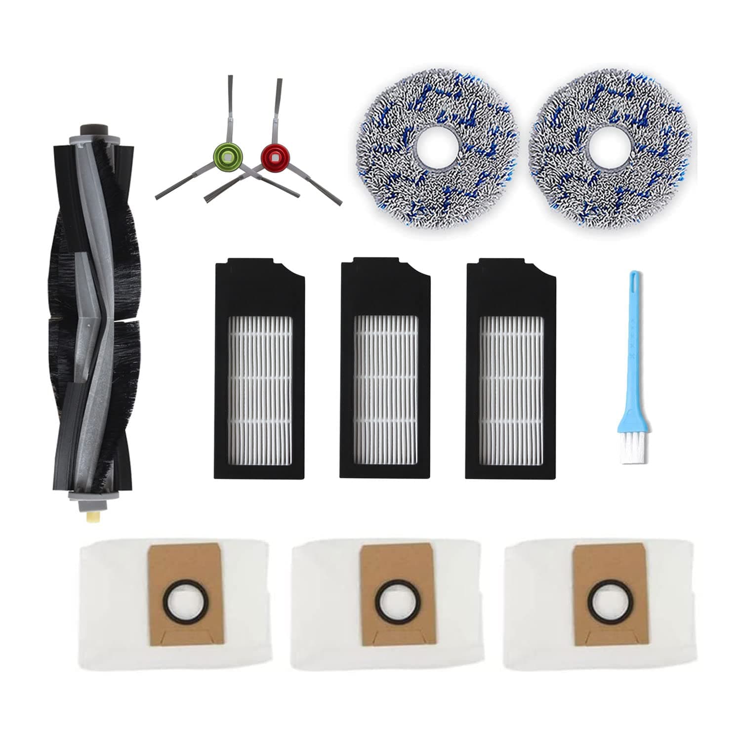 Filter Mopping Cloth Rag Brush Roller Set Replacement Parts Kit Compatible with ECOVACS DEEBOT T10 Omni/T20 /T20 Max/T20 Pro Robot Vacuum Cleaner Parts Accessories