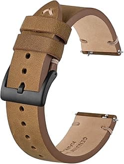 BISONSTRAP Distressed Leather Watch Strap, Watch Replacement Bands for Men, Quick Release Spring Bars, Band Width 18mm 20mm 22mm