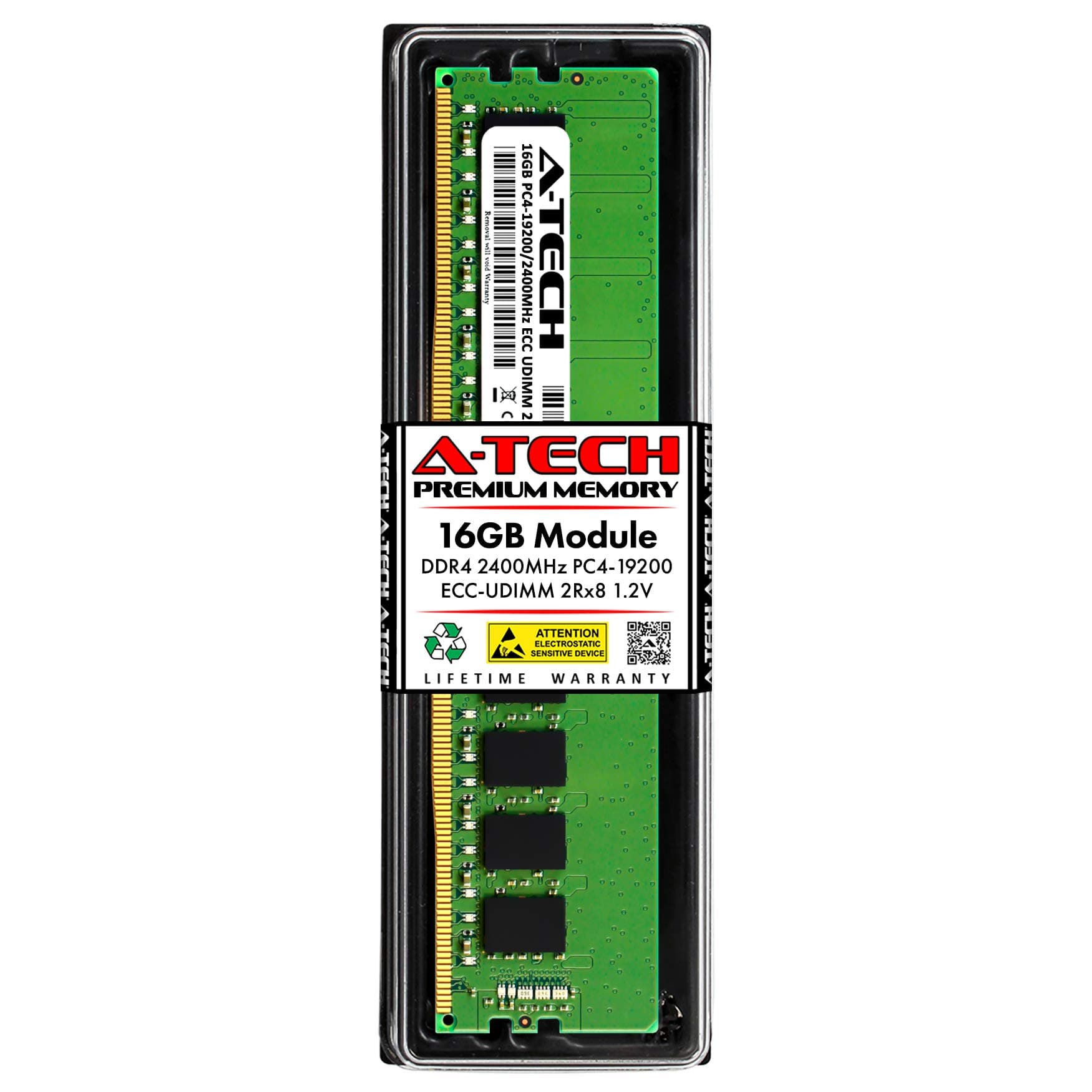 A-Tech 16GB RAM Replacement for Synology D4EC-2400-16G | DDR4 2400 MHz PC4-19200 ECC UDIMM Unbuffered DIMM Memory Compatible for NAS & SAN Servers