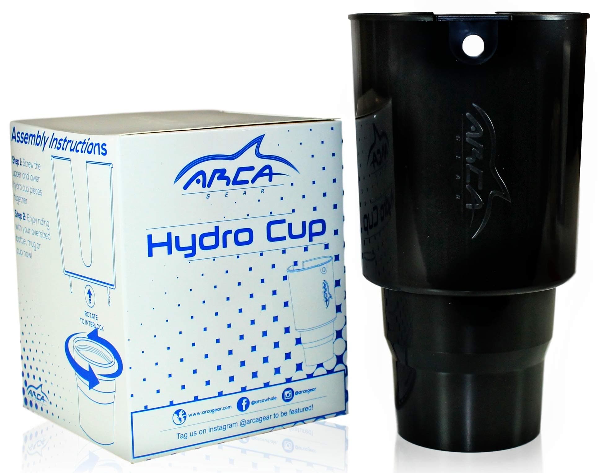 Hydro Cup - Car Cup Holder Adapter for Hydro Flasks (32/40 Ounce), Nalgenes (32/48 Ounce), Yeti Ramblers (36 Ounce), Klean Kanteens (32/40 Ounce), and Other Large Bottles