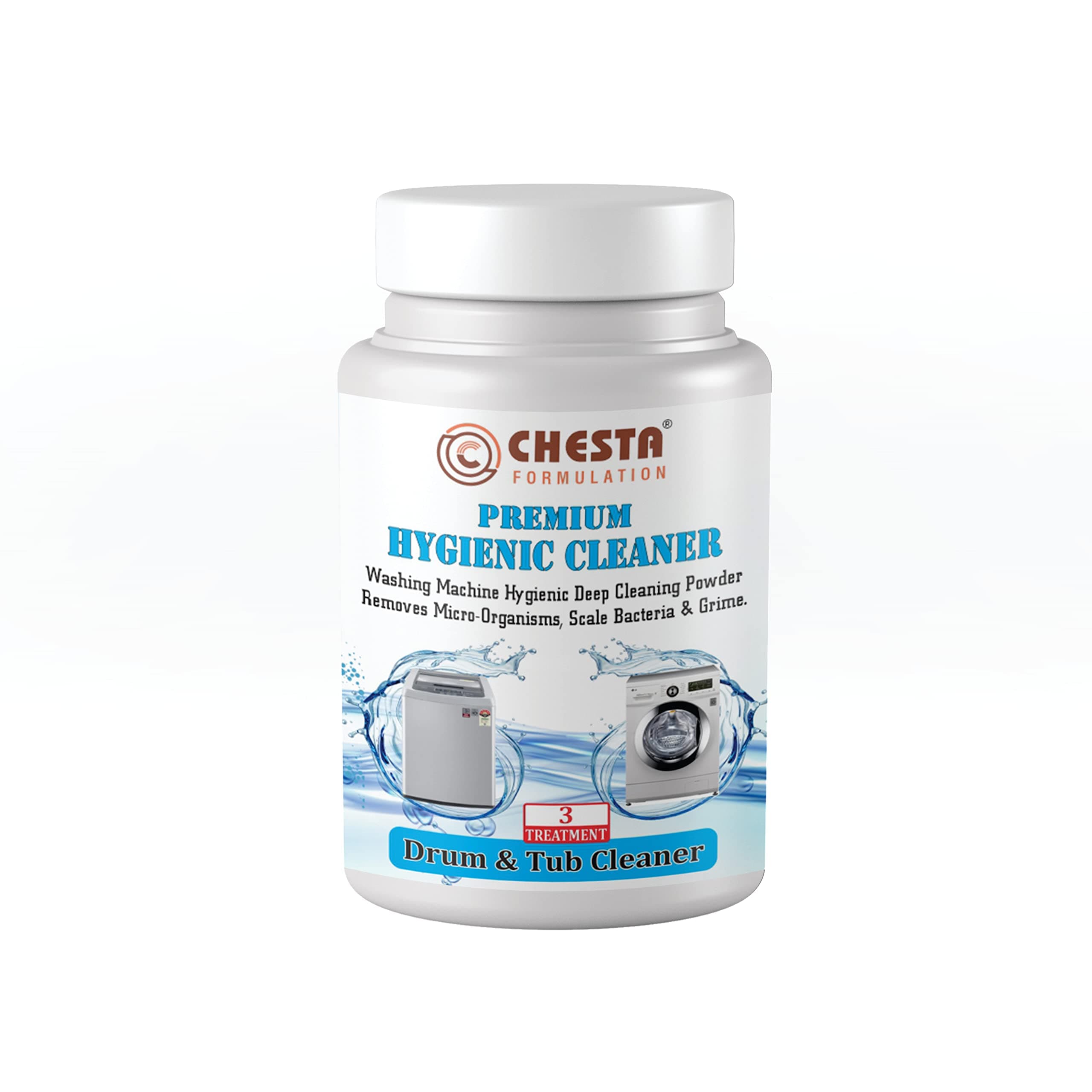CHESTA FORMULATION Washing Machine Cleaner Powder 100 gm, Pack of 4 to Clean Tub and Drum from Inside Top/Front Load