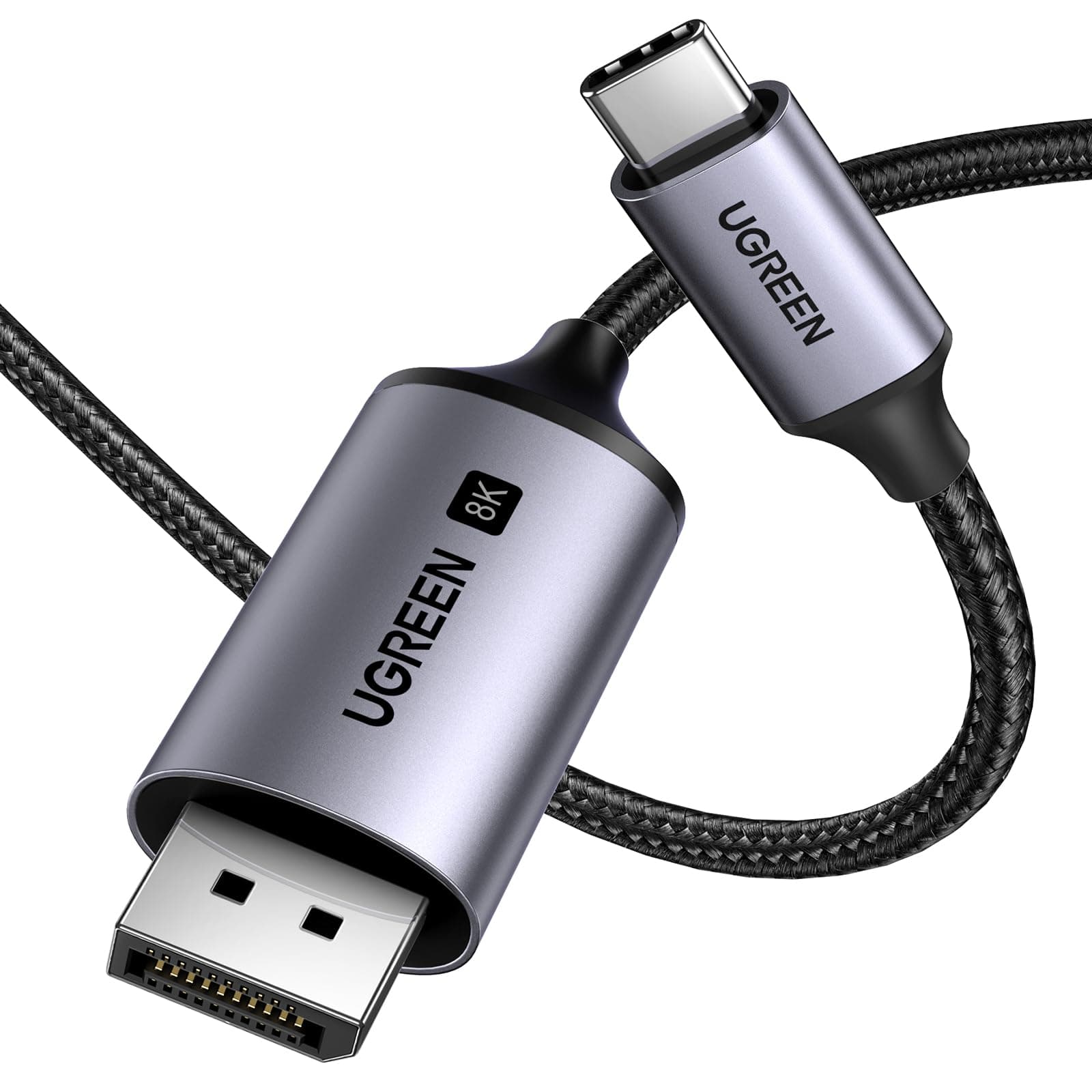 UGREEN 8K USB C to DisplayPort Cable 1M, Type C Thunderbolt 3/4 to DP Cable 8K@60HZ,4K@240HZ/144HZ/120HZ,2K@360HZ, for iPhone 17/16 Series, Macbook Pro/Air,Galaxy S26/S25, iPad Pro/Air/Mini,Dell XPS