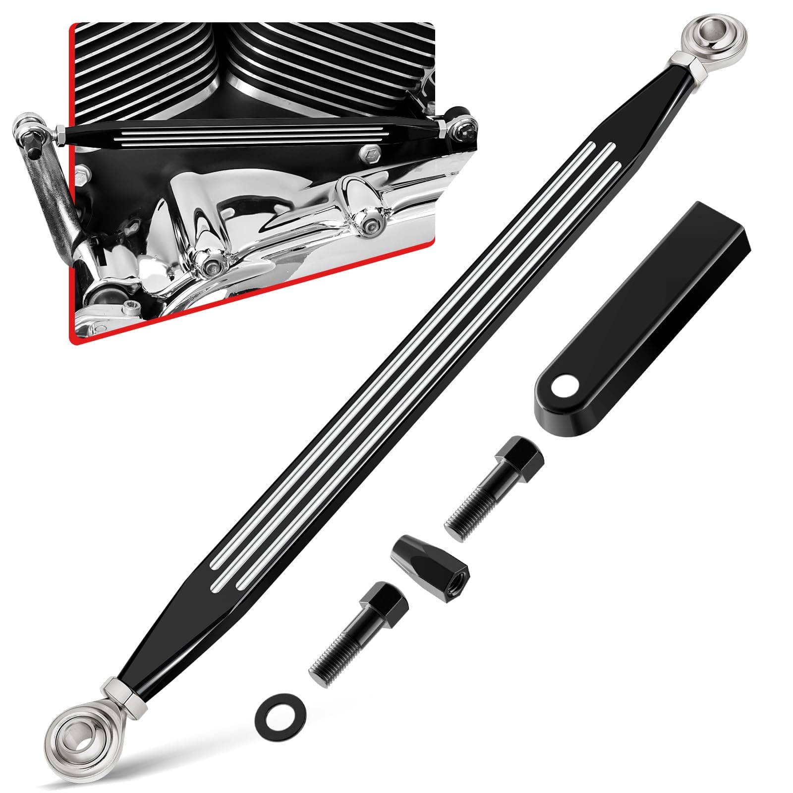 Black Shift Linkage Compatible for Harley Davidson Softail Touring Road King Electra Glide Road Glide 1980-2024