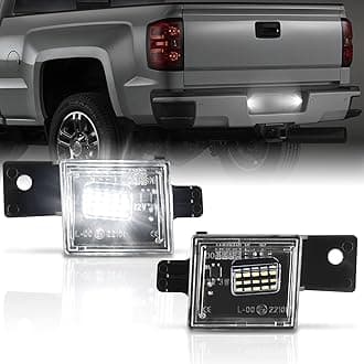 POPMOTORZ LED License Plate Light Compatible with 2014 2015 2016 2017 2018 2019 2020 2021 2022 Chevy Silverado GMC Sierra 1500 2500HD 3500HD 2015-2022 Colorado Canyon Pickup Truck 6000K, White