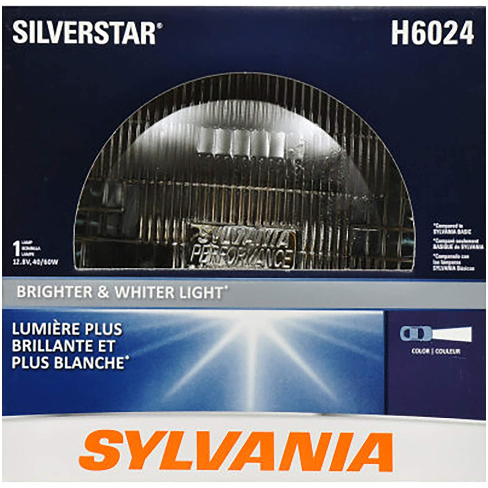 SYLVANIA - H6024 SilverStar Sealed Beam Headlight - High Performance Halogen Headlight Replacement (7 inch Round) PAR56, Brighter Whiter Light for Added Clarity Downroad and Sideroad (Contains 1 Bulb)