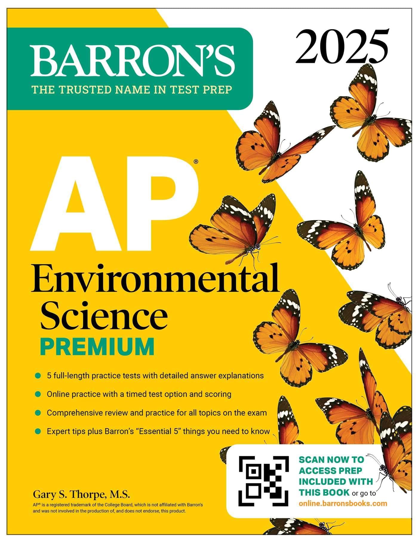 AP Environmental Science Premium, 2025: Prep Book with 5 Practice Tests + Comprehensive Review + Online Practice (Barron's AP Prep)
