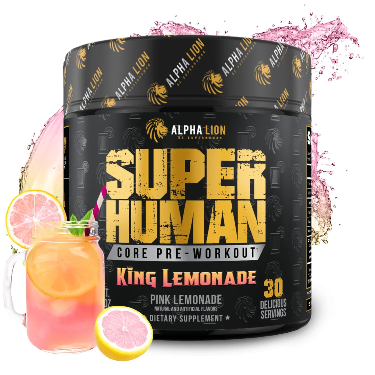 Core Pre Workout with Creatine for Performance, Beta Alanine for Muscle, L-Citrulline for Pump & Tri-Source Caffeine for Sustained Energy (30 Servings, King Lemonade Flavor)