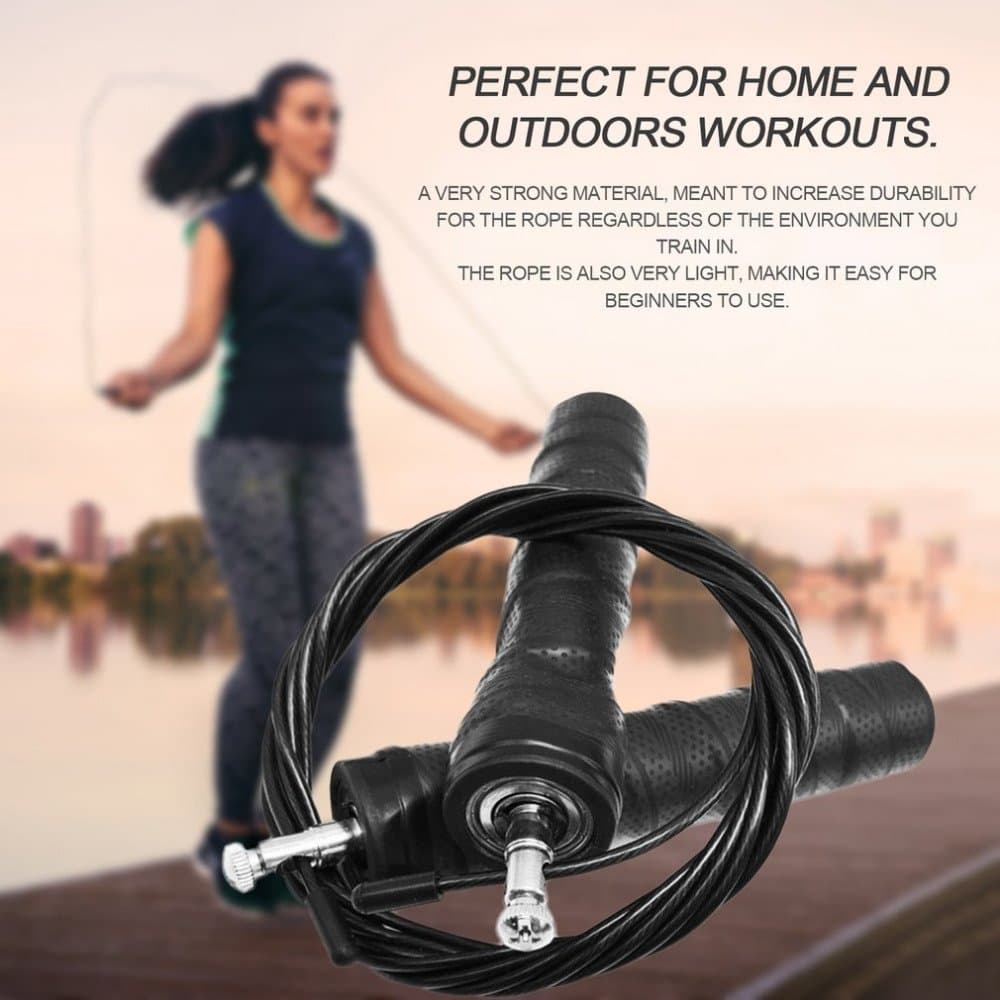 ArMordy(TM) 3M Adjustable Speed Skipping Rope Strength Training Adjustable Jump Rope Nonslip Handle Skipping Rope Gym Fitness Crossfit Jump