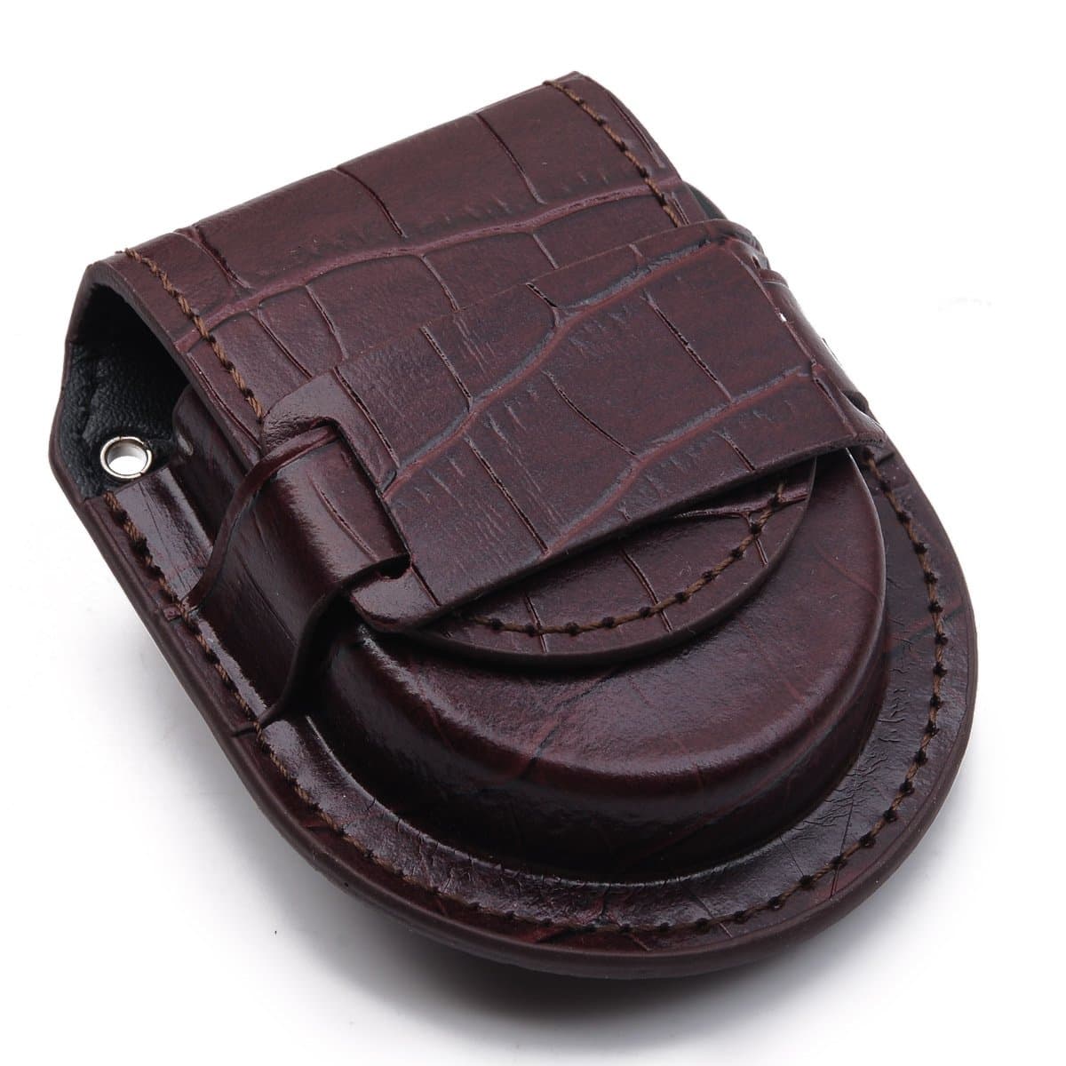 Hydia Vintage Brown with Texture Pattern on The Leather Pocket Watch Holder Purse Pouch Bag