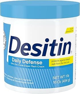 Desitin Daily Defense Baby Diaper Rash Cream with 13% Zinc Oxide, Barrier Cream to Treat, Relieve & Prevent Diaper Rash, Hypoallergenic, Dye-, Phthalate- & Paraben-Free, 16 oz
