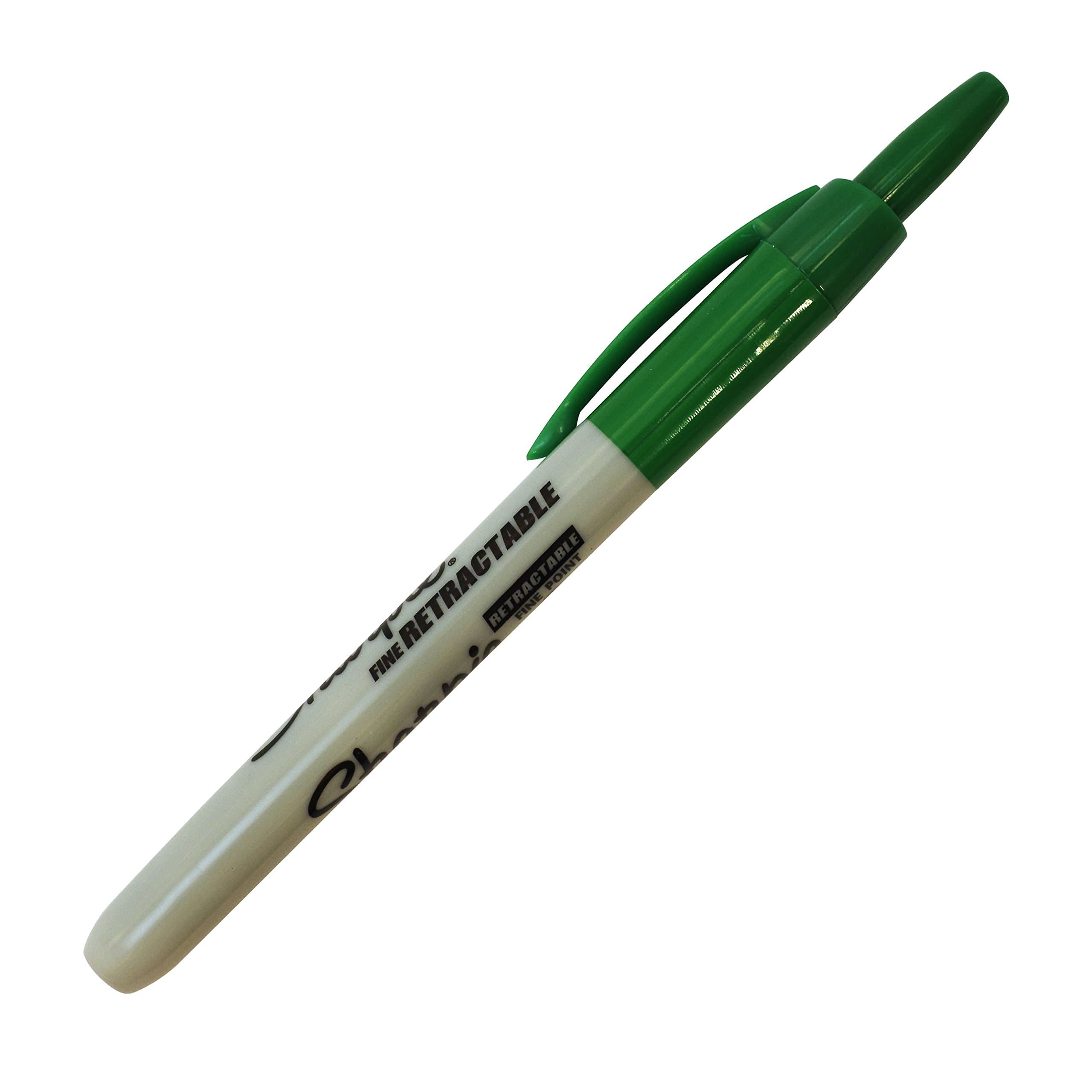 Sharpie Retractable Permanent Marker, Fine Tip, Green Ink SAN32704