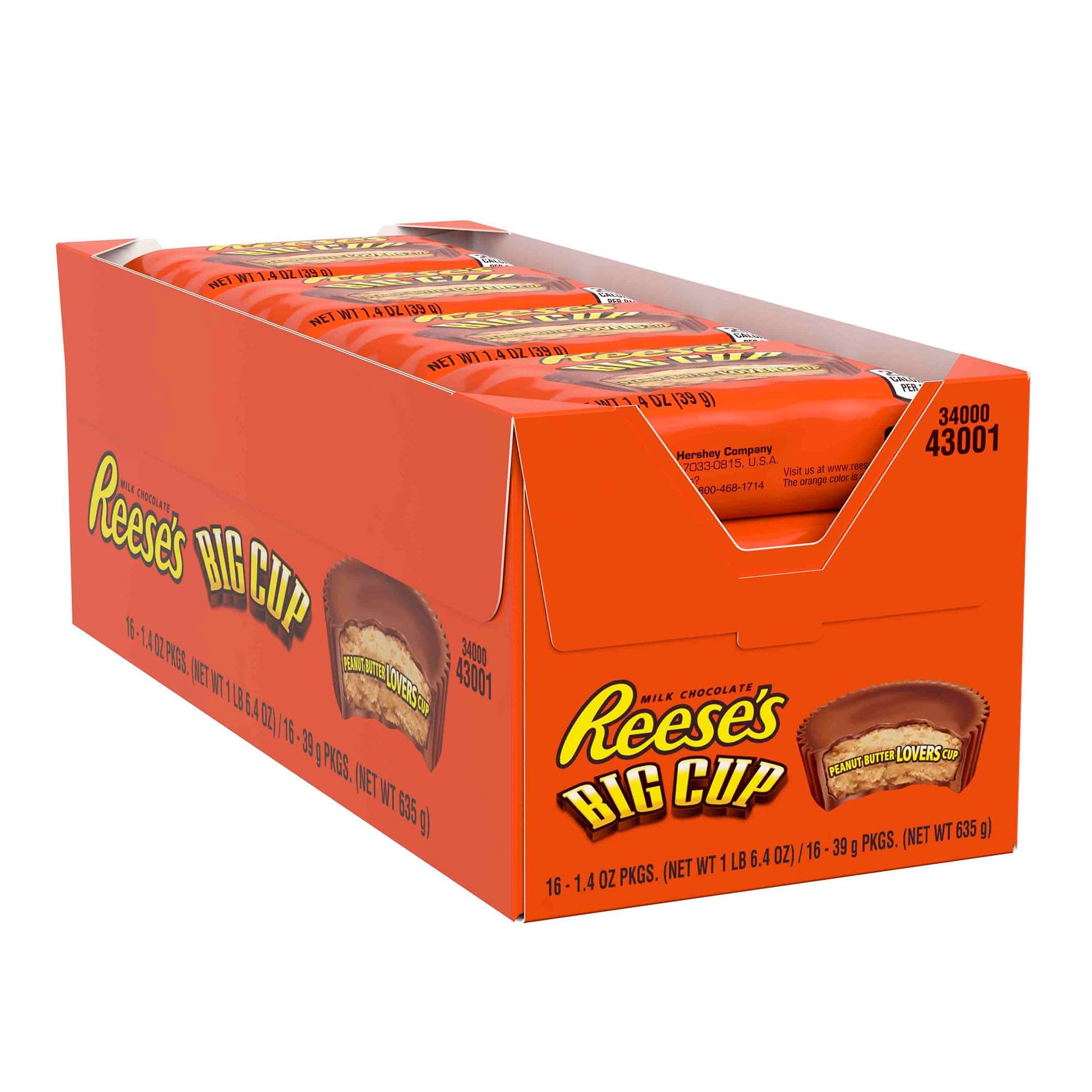 Reeses - Peanut Butter Big Cup - 1.4 Oz - Pack Of 16