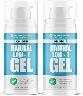 ANDROGENESIS Natural Low-T Support Gel - T Booster for Men - Muscle Recovery, Energy Booster, Healthy Aging