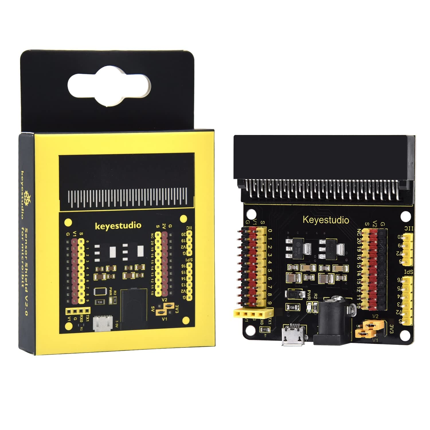 BBC Micro:bit Expansion Board Breakout Adapter Shield for BBC Micro bit Starter Kit Compatible with Microbit V2, V1 Controller Board(Without Microbit)