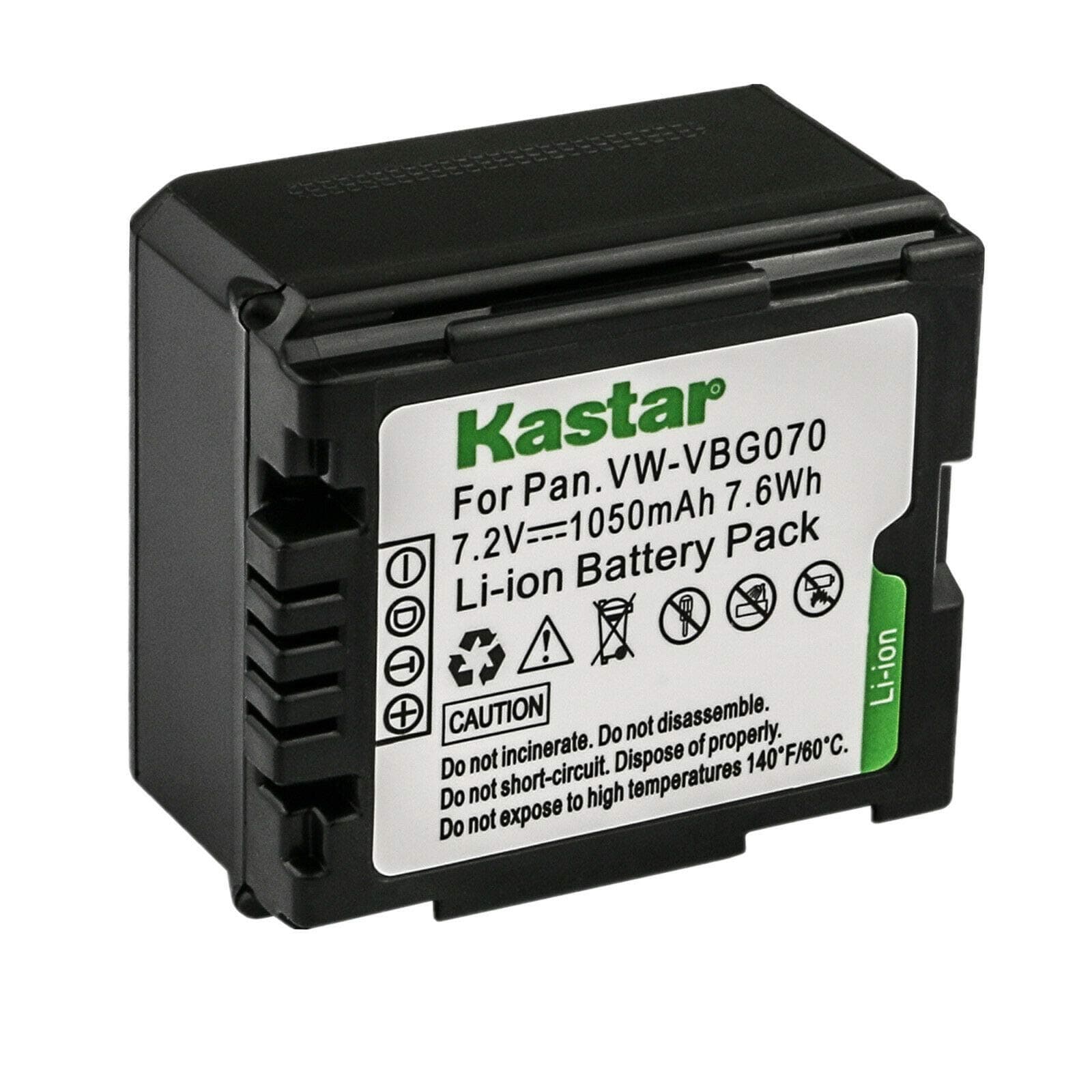Kastar 1-Pack Battery Replacement for Panasonic VW-VBG070 VW-VBG070A VW-VBG070-K VW-VBG070PPK VW-VBG130 VW-VBG130-K VW-VBG130PPK VW-VBG260 VW-VBG260-K VW-VBG260PPK DMW-BLA13 DMW-BLA13A DMW-BLA13AE