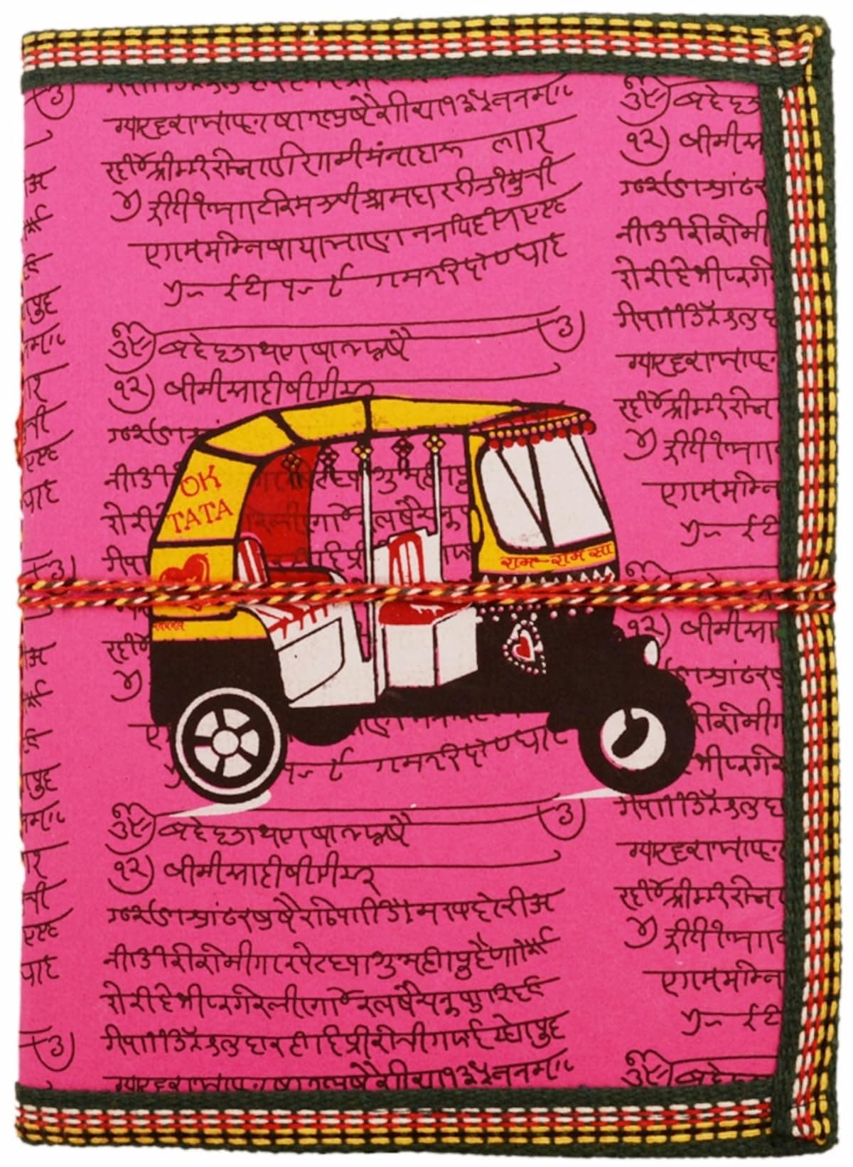 Handmade Paper Journal 'Road Warrior': Vintage Diary Notebook With Thread Closure (11160)