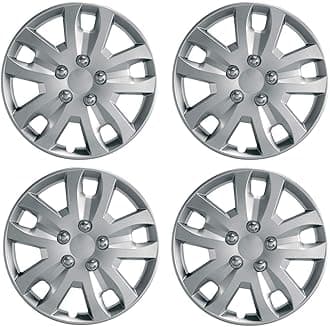 14" Set x 4 Silver Multi-Spoke Wheel Trims Hub Caps Covers Protectors