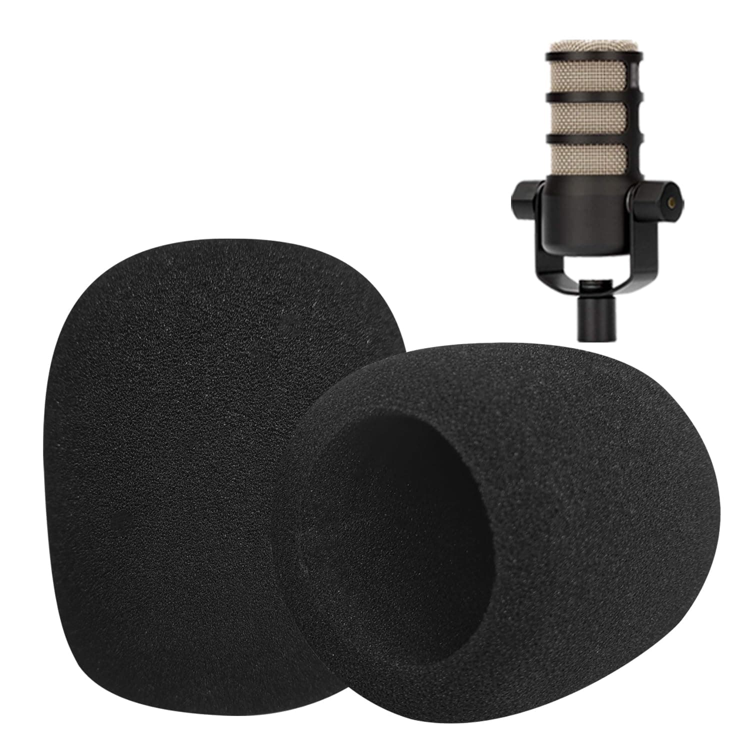 Pop Filter Foam Mic Cover Compatible with Rode PodMic NT1-A NT-USB NT2-A Procaster Podcaster Microphones Effectively Reduce Noise (2 Packs)