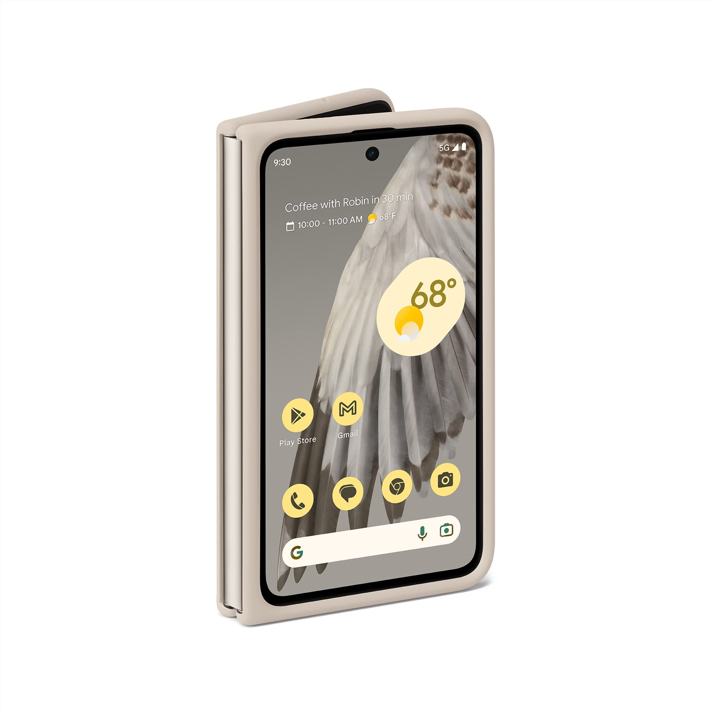 Google Pixel Fold Case-Shock-Absorbing Silicone-Android Phone Case-Porcelain,Cream