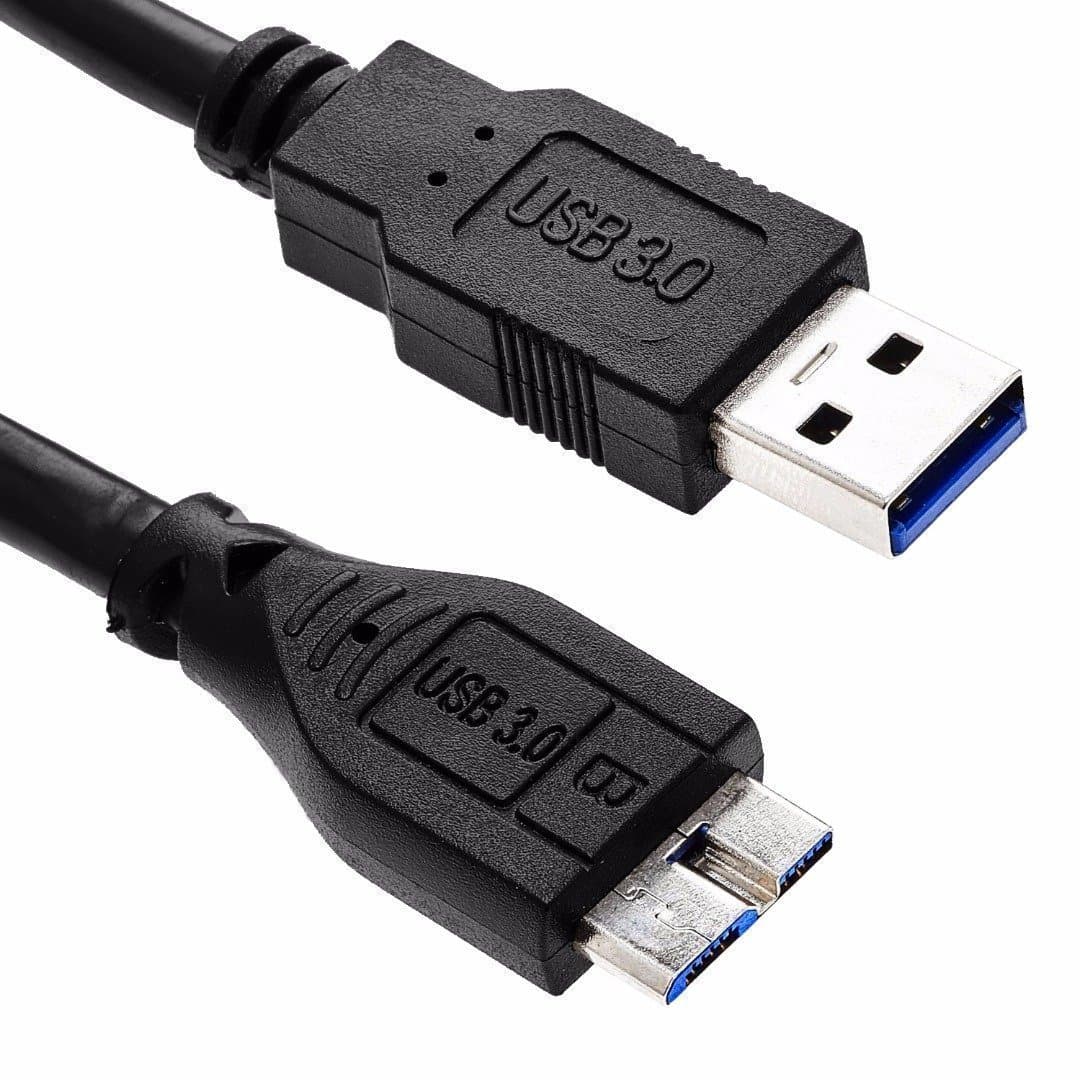 0.5m / 1.6ft USB 3.0 Type A Male to B Micro Data Sync Cable for WD Elements Hard Drive HDD