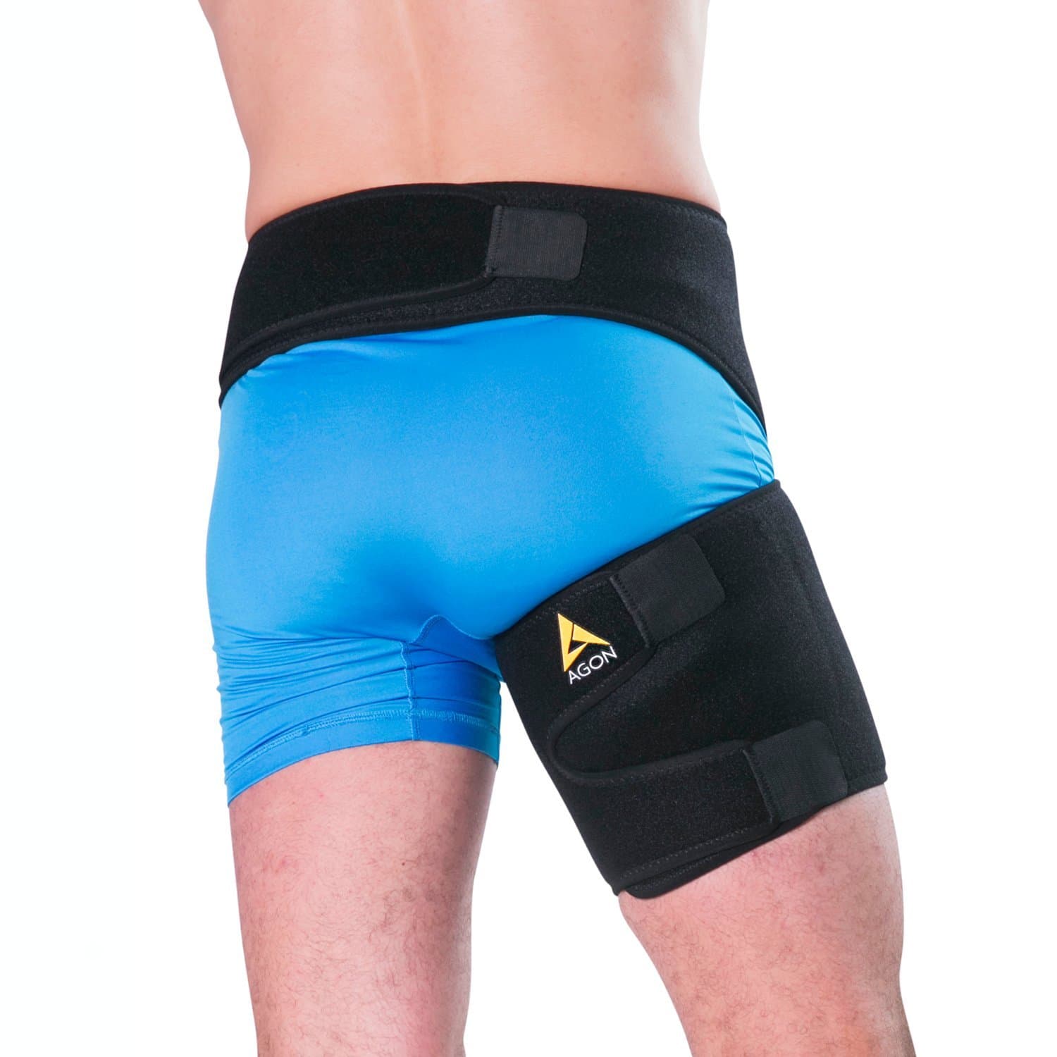 Agon® Groin Support - Pulled Hamstring Hip Joint Pain Thigh Wrap Brace Groin Strain Recovery & Sciatica Pulled Groin Quad Hamstring Compression Sleeve Injury for Men and Women