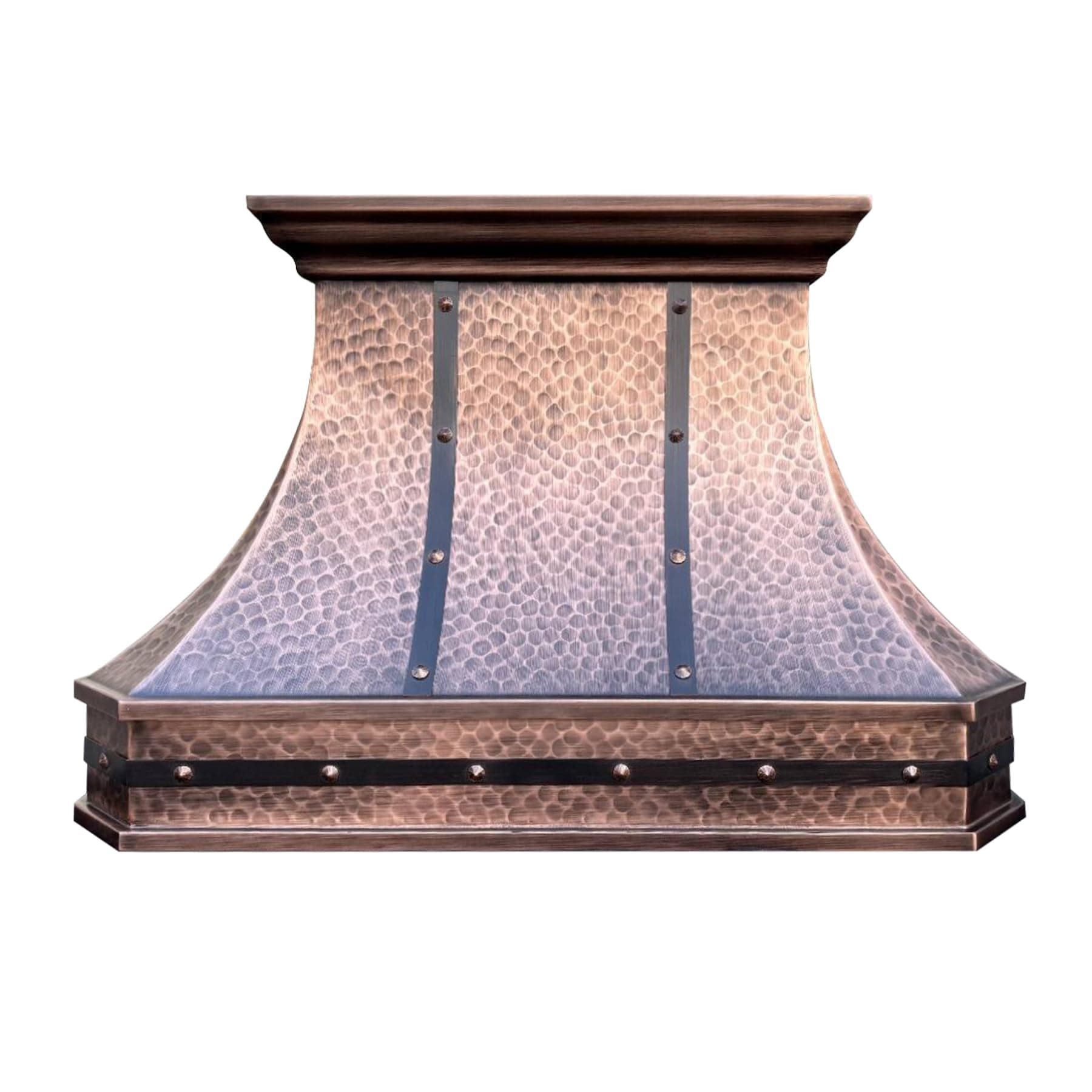 SINDA Classic 16 Gauge Solid Copper Kitchen Range Hood with High Airflow Centrifugal Blower, Stainless Steal Vent with Liner and Internal Motor, Baffle Filter, 48"W x 39"H, Island Mount, H3STRLCI4839