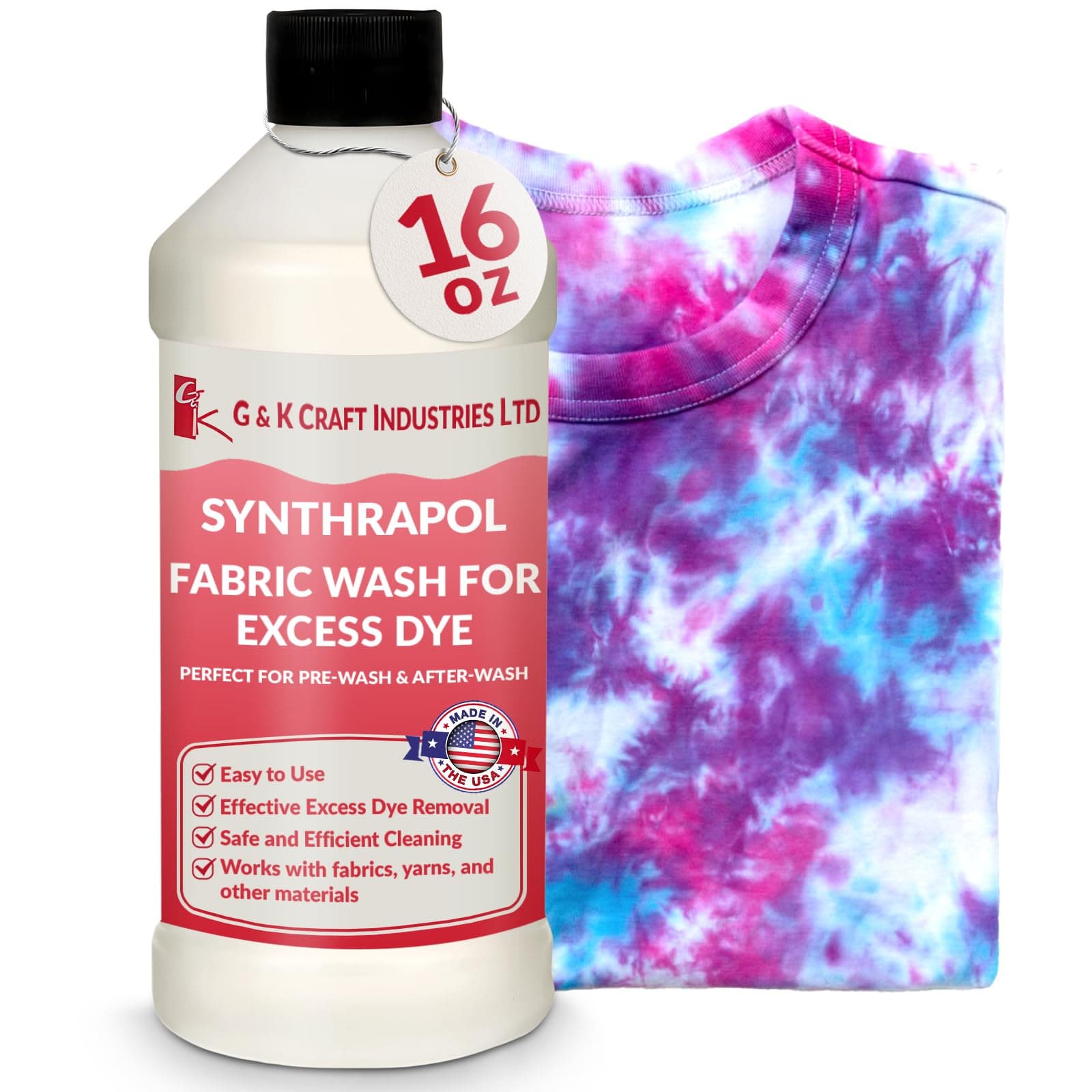 G&K Craft Ind. Synthrapol 16 oz. | Ultimate Solution for Optimal Fabric Cleaning and Preparation | Best Textile Cleaning Solution for Pre-wash and After-wash - 16 oz.