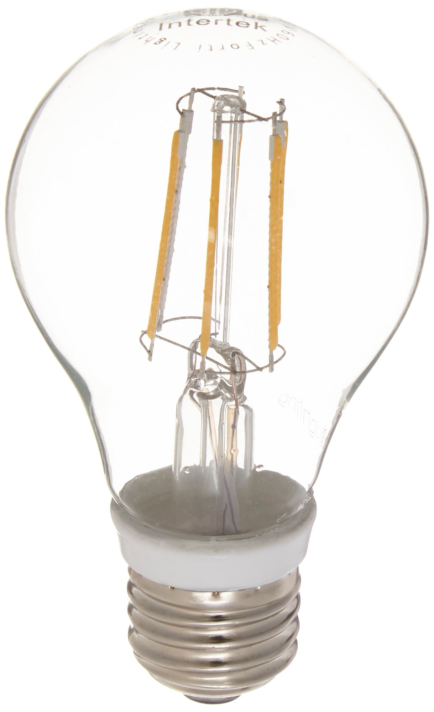 Filament LED bulbs - 7W A19 E26 Base Type 2700K 110V Warm White Bulb, 70W Incandescent Bulbs Equivalent, silicon coated, ETL Listed LED, 3-year Warranty (1PC PACK)