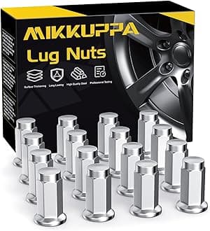 10x1.25 Lug Nuts - 16 Pack Chrome Flat Seat ATV & UTV 14mm Hex Lug Nut- Replacement for Honda, Suzuki, Arctic Cat, KTM, Yamaha, Can Am, Polaris and Can Am Commander UTV w/Flat Seat Rims