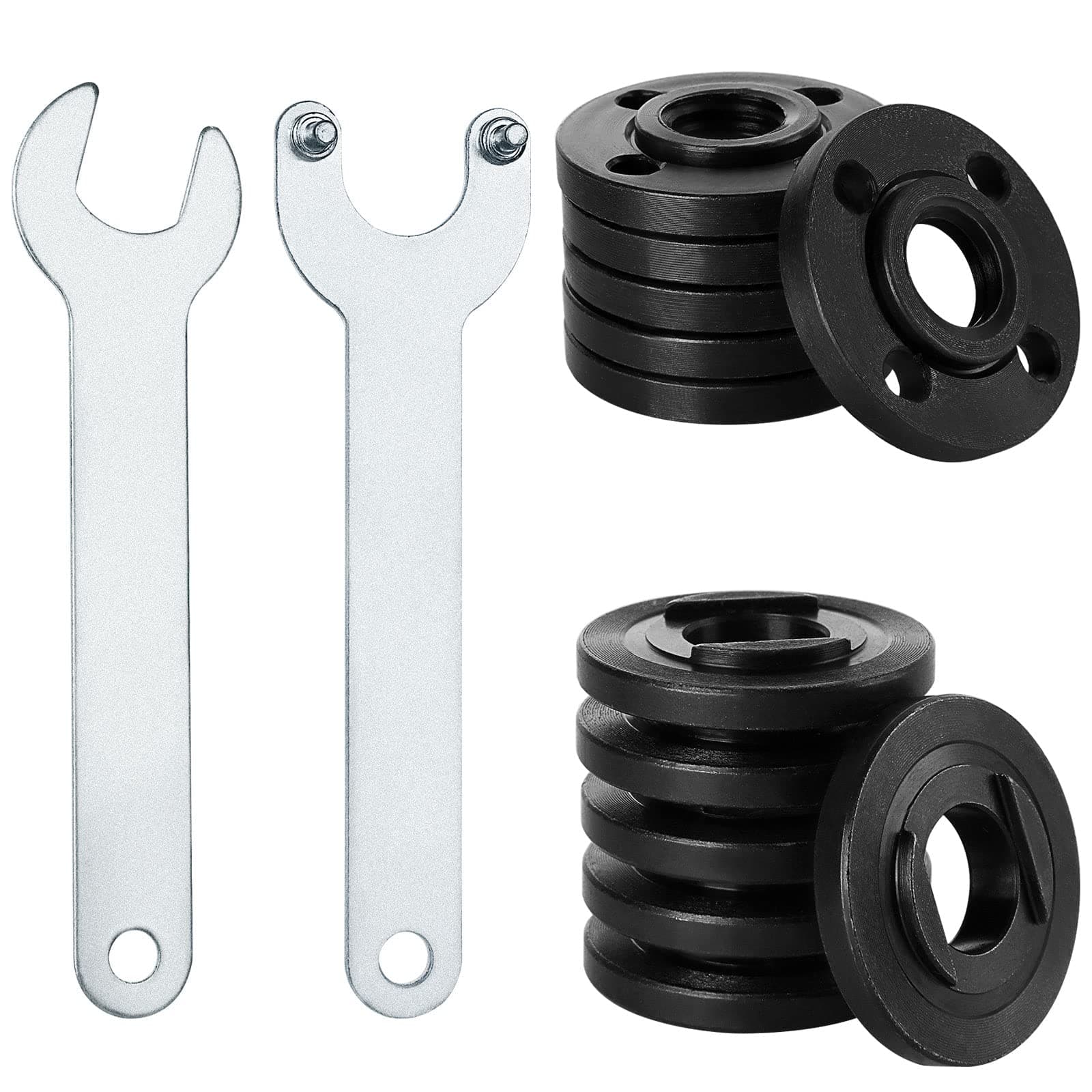 12 pcs Angle Grinder Flange Nuts 5/8"-11, Suit for All 4-1/2" with 2 pcs Spanner, Angle Grinder Flange Replacement for Makita, Ryobi, Dewalt, Milwaukee, Craftsman