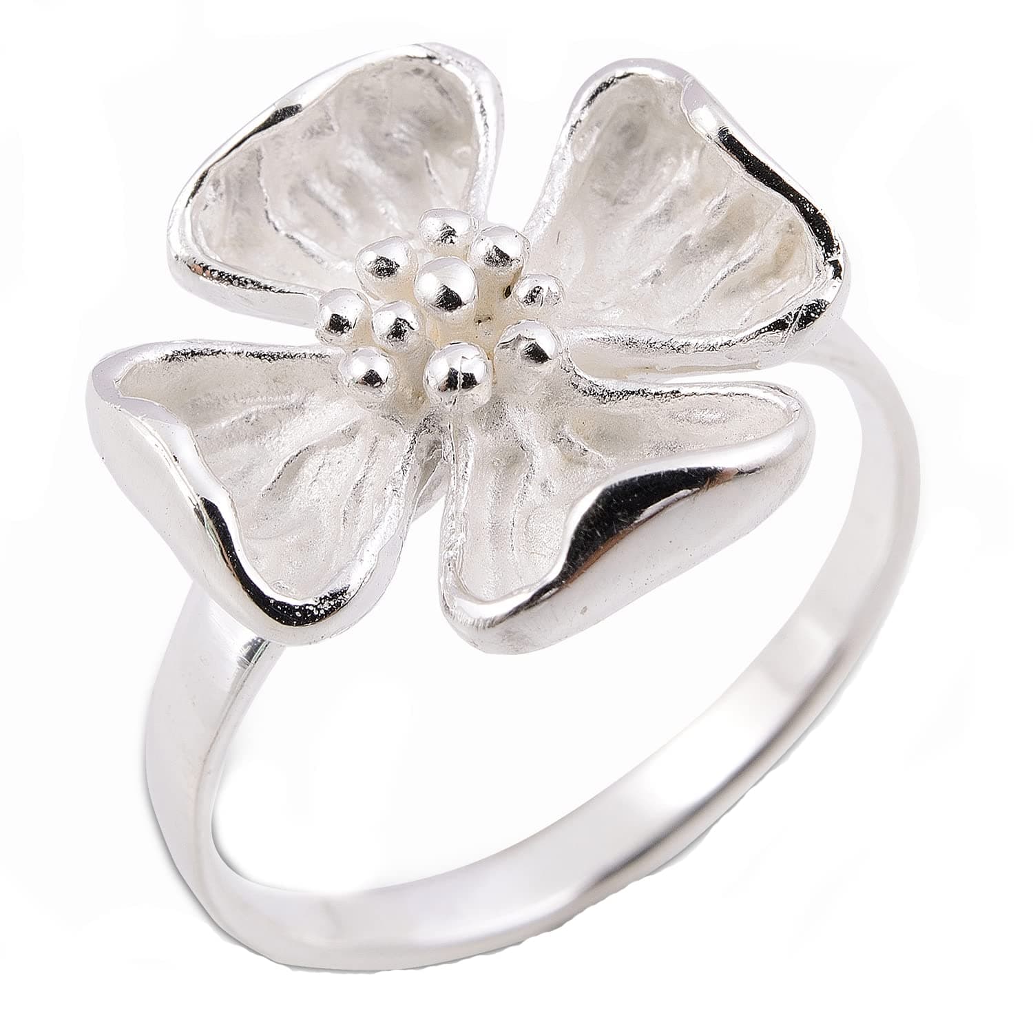 Sweet Flower Sterling Silver Ring Size 10.