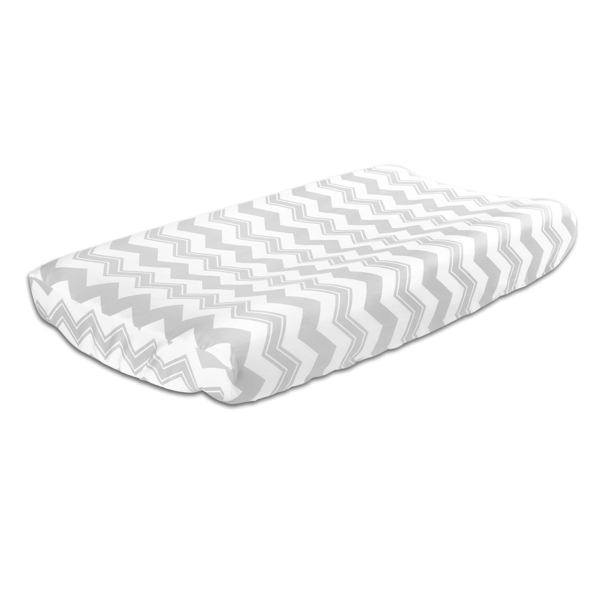 Grey Zig Zag 100% Cotton Changing Pad Cover by The Peanut Shell by The Peanut Shell