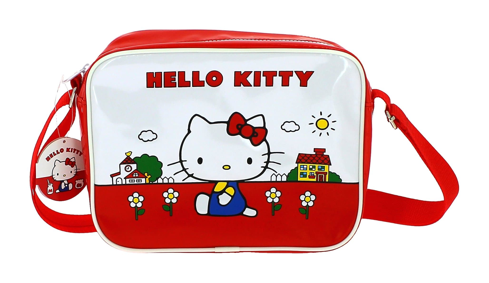 Hello Kitty - Mini Messenger Bag | High Shine PVC | Adjustable Strap | Chunky Zip Closure | Vintage Collection