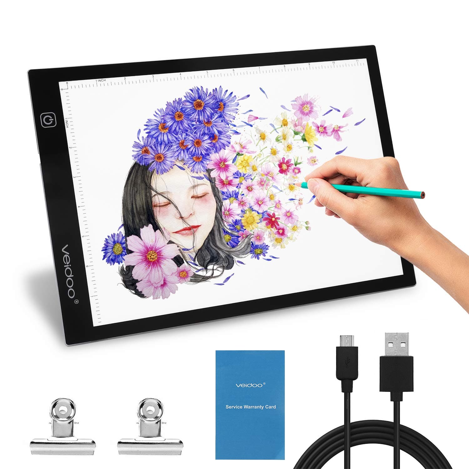 Tracing Light Box, Veidoo A4 LED Tracer Light Pad/Box/Board for Artists, Drawing, Sketching, Animation, X-ray Viewing, Tattoo Transferring (13.189.25 in)