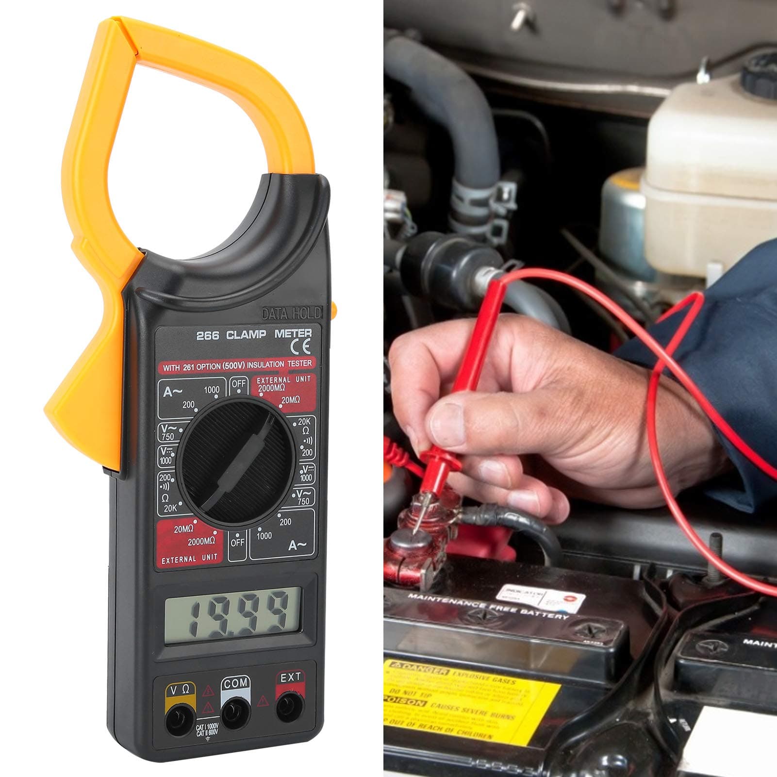 Digital Clamp Meter, Voltmeter Clamp Meter, DT‑266 Multimeter for Home Industry