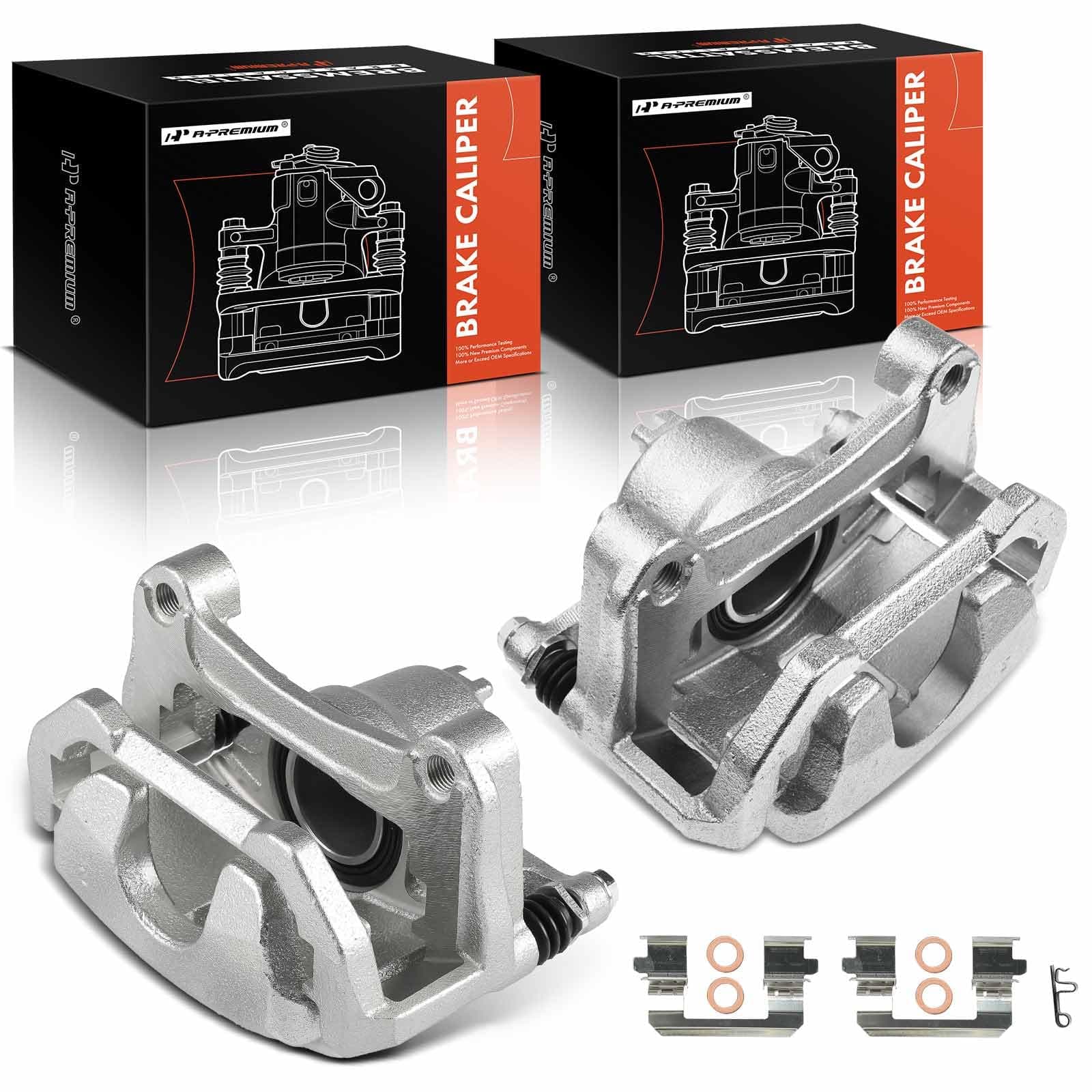 Disc Brake Caliper Assembly with Bracket Compatible with Nissan Models - Maxima 2009-2023 V6 3.5L, Sentra 2009-2012 L4 2.5L - Front Driver and Passenger Side, 2-PC Set