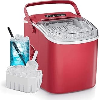 26 lbs/24H Countertop Ice Maker Machine,One-Button Operation,9 Bullet-Shaped Ice in 6 Min, Auto-Cleaning