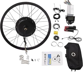 Bicycle Rear Wheel Conversion Kit, 72V 2000W Rear Wheel Motor Kit, Hub Motor with Mutifunction LCD Display and Pedal Assistant Sensor for 27.5" Bike(560rpm)