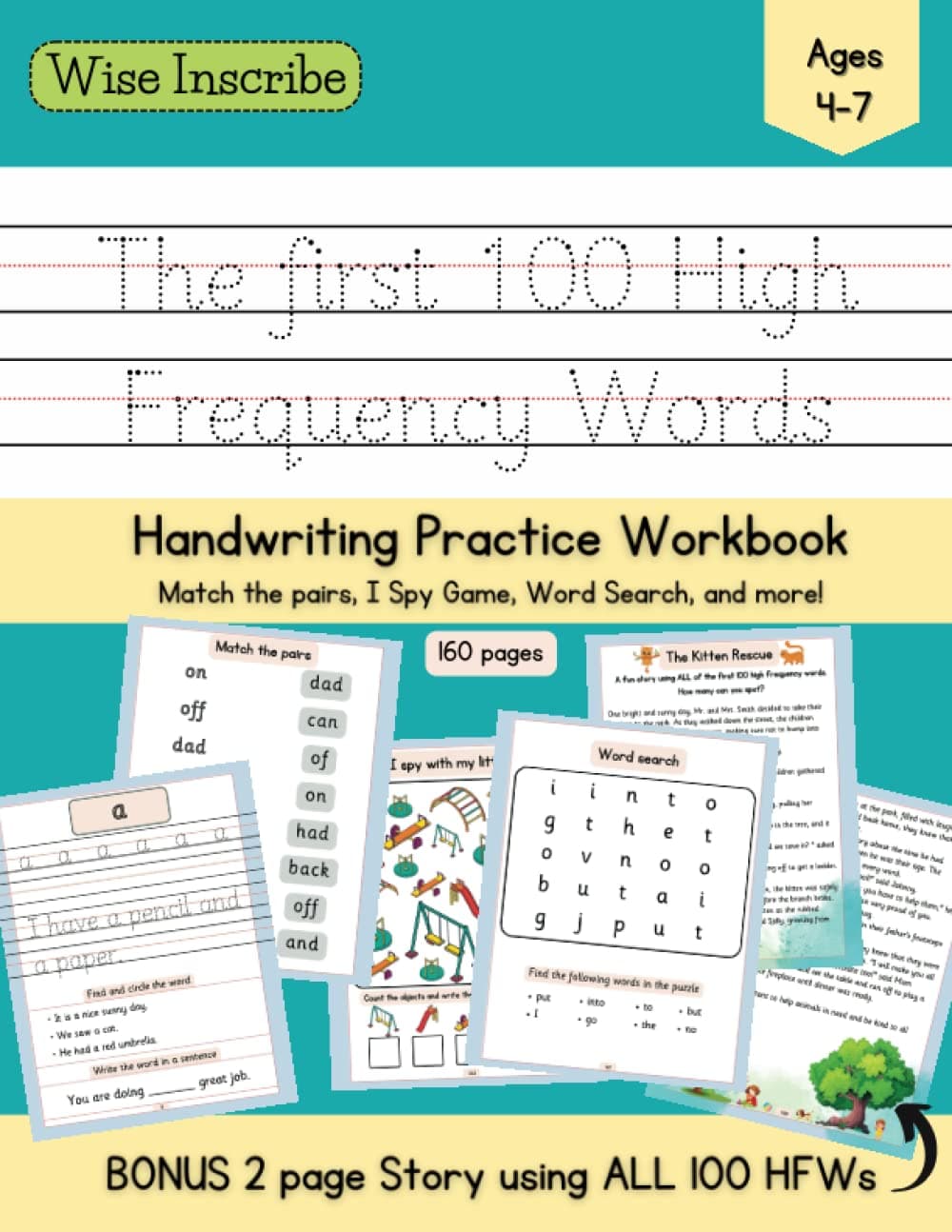 The First 100 High Frequency Words: Handwriting Practice and Activity Workbook for Early Learners | KS1 Must Know Sight Words | Ages 4-7
