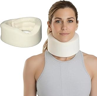 Universal Contour Cervical Brace, Adjustable Hook and Loop Closure, For Neck Strain, Injury, or Post-Op Surgery, Relieves Neck Pain and Spine Pressure, Cream Color, 2” High