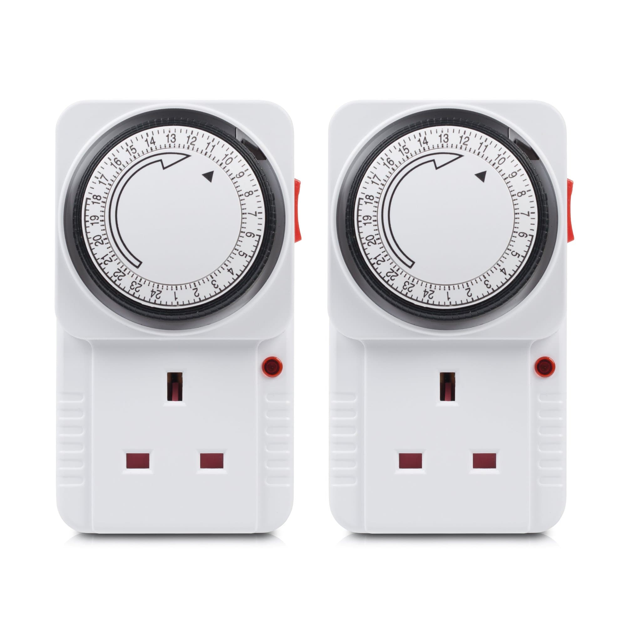 HBN BND-50/E39 Plug-in Energy Saving Programmable Mechanical Timer Switch 2 Pack