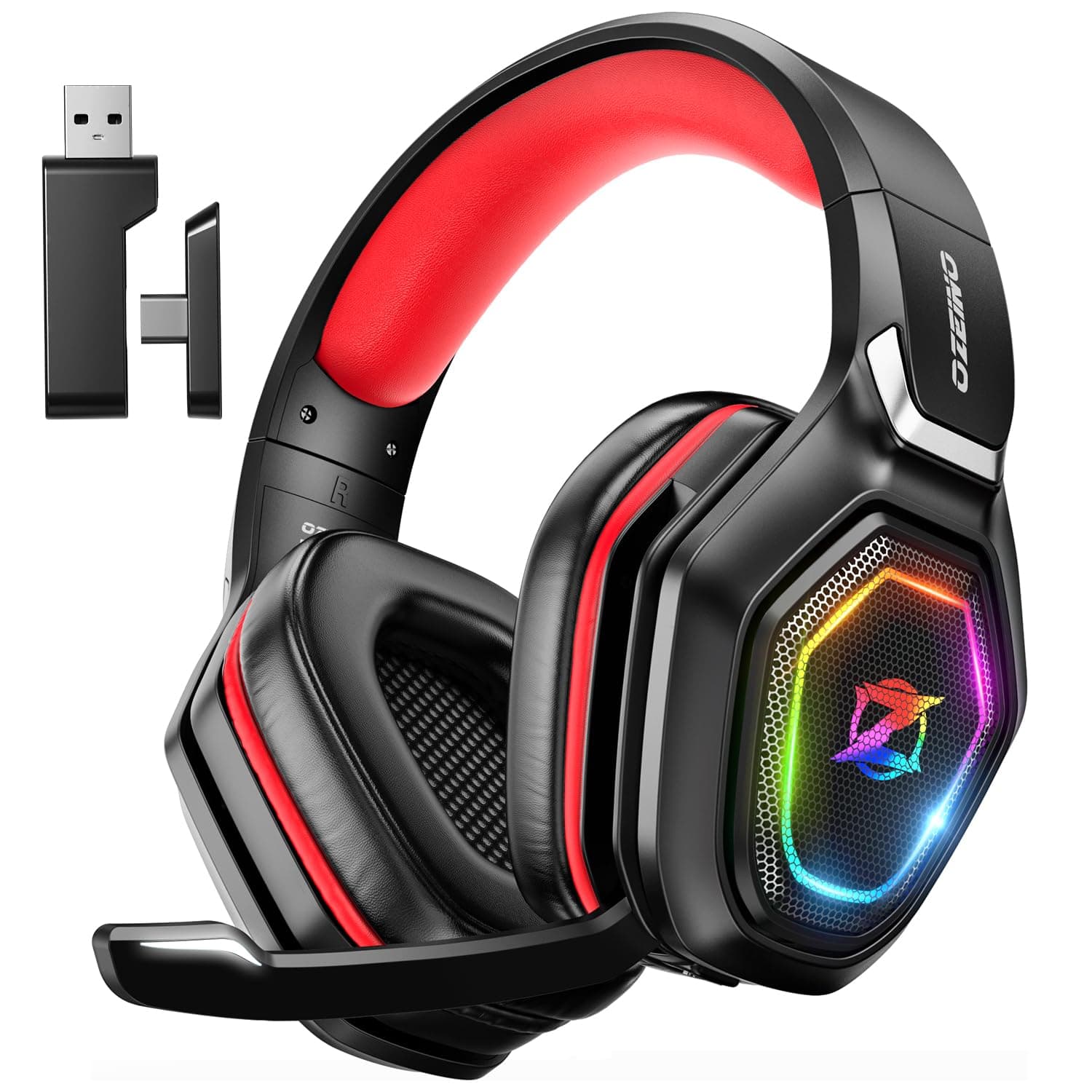 Wireless Gaming Headset with Flip Microphone