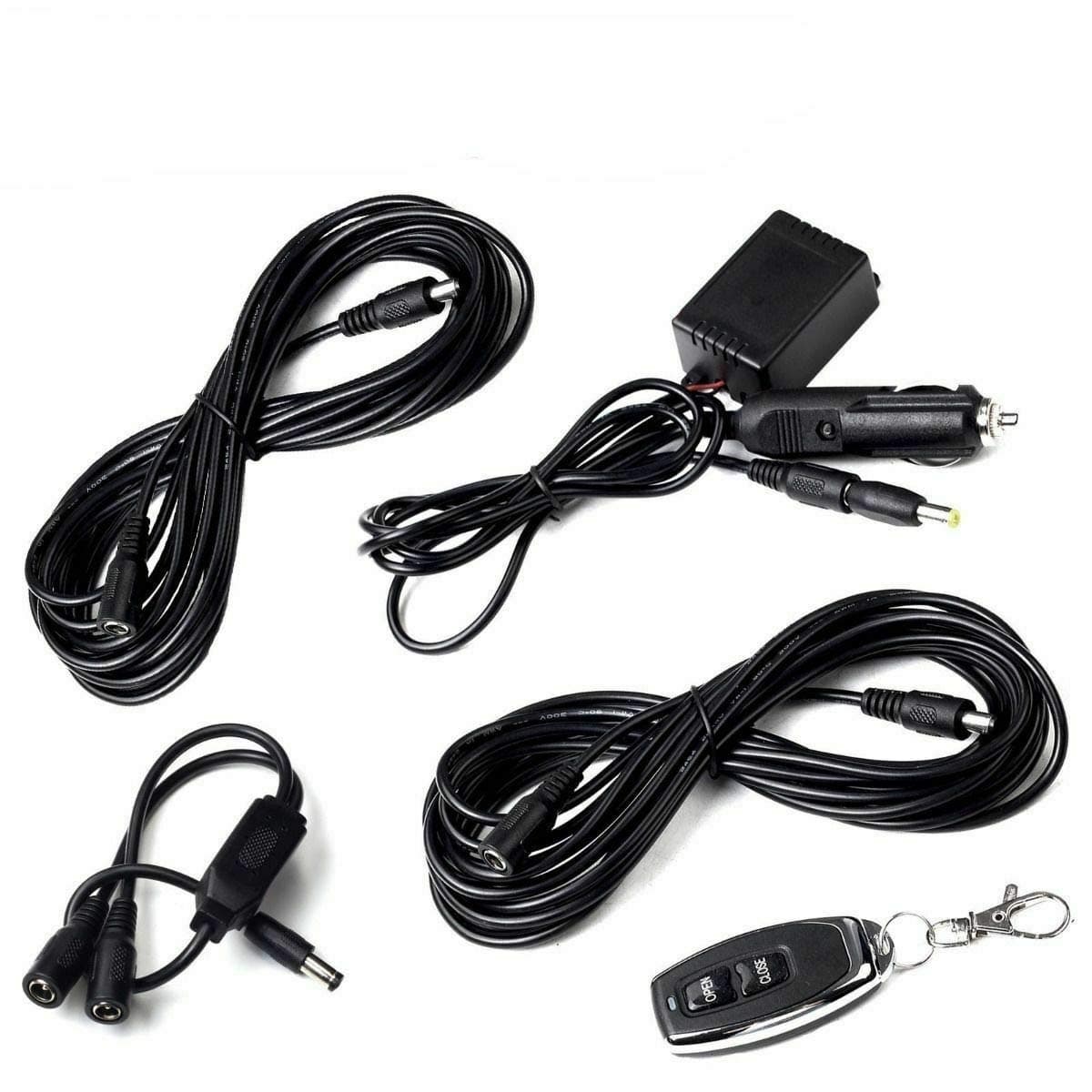 VOWAGH Cutout Remote Switch 2 Cable with Double Control Thread Set Fit for Universal Exhaust Muffler Electric Valve Cutout System