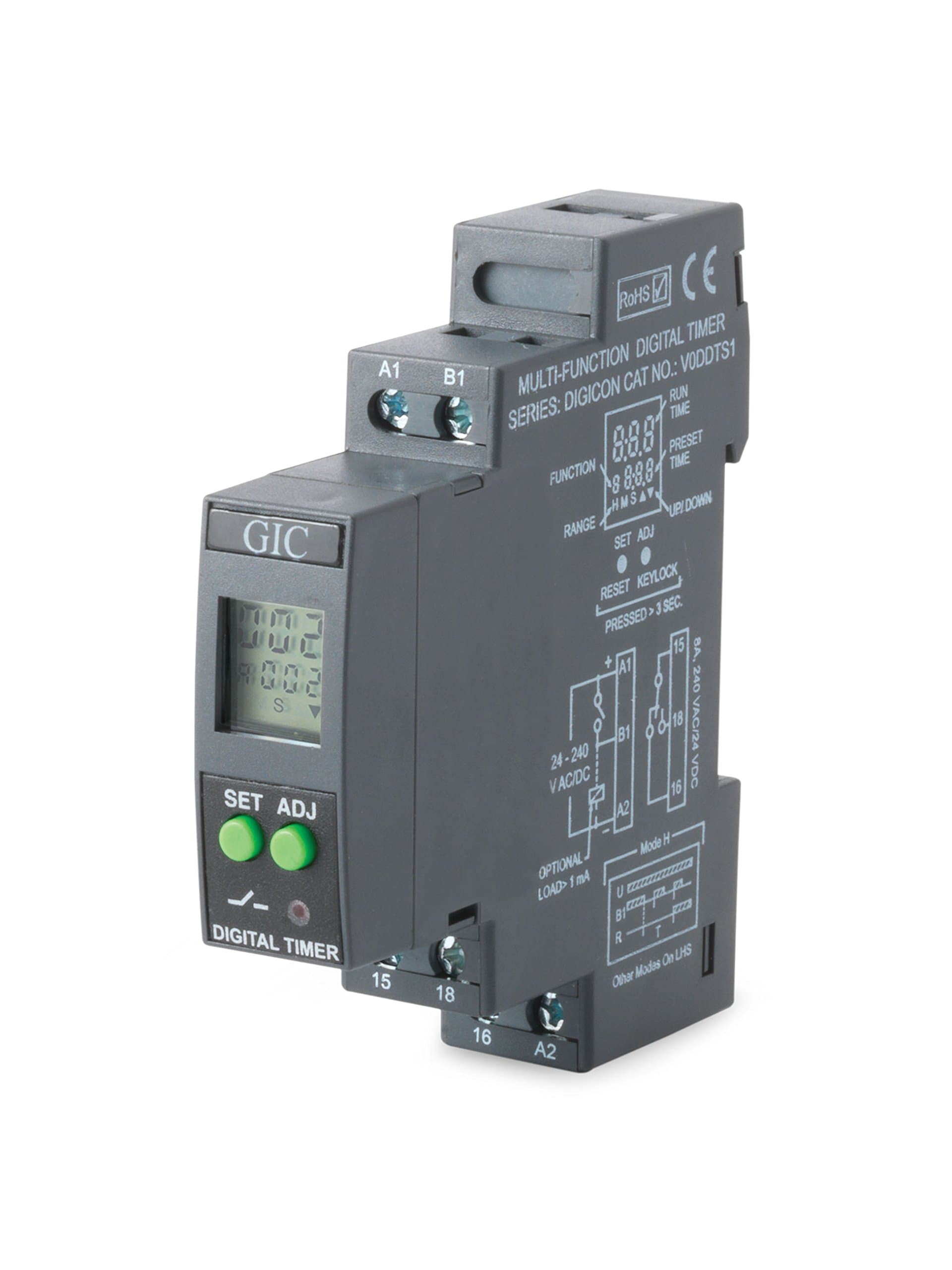 GIC V0DDTD1 TIMER, DIGITAL, ELIRO, DPNO, 17 FUNCTION