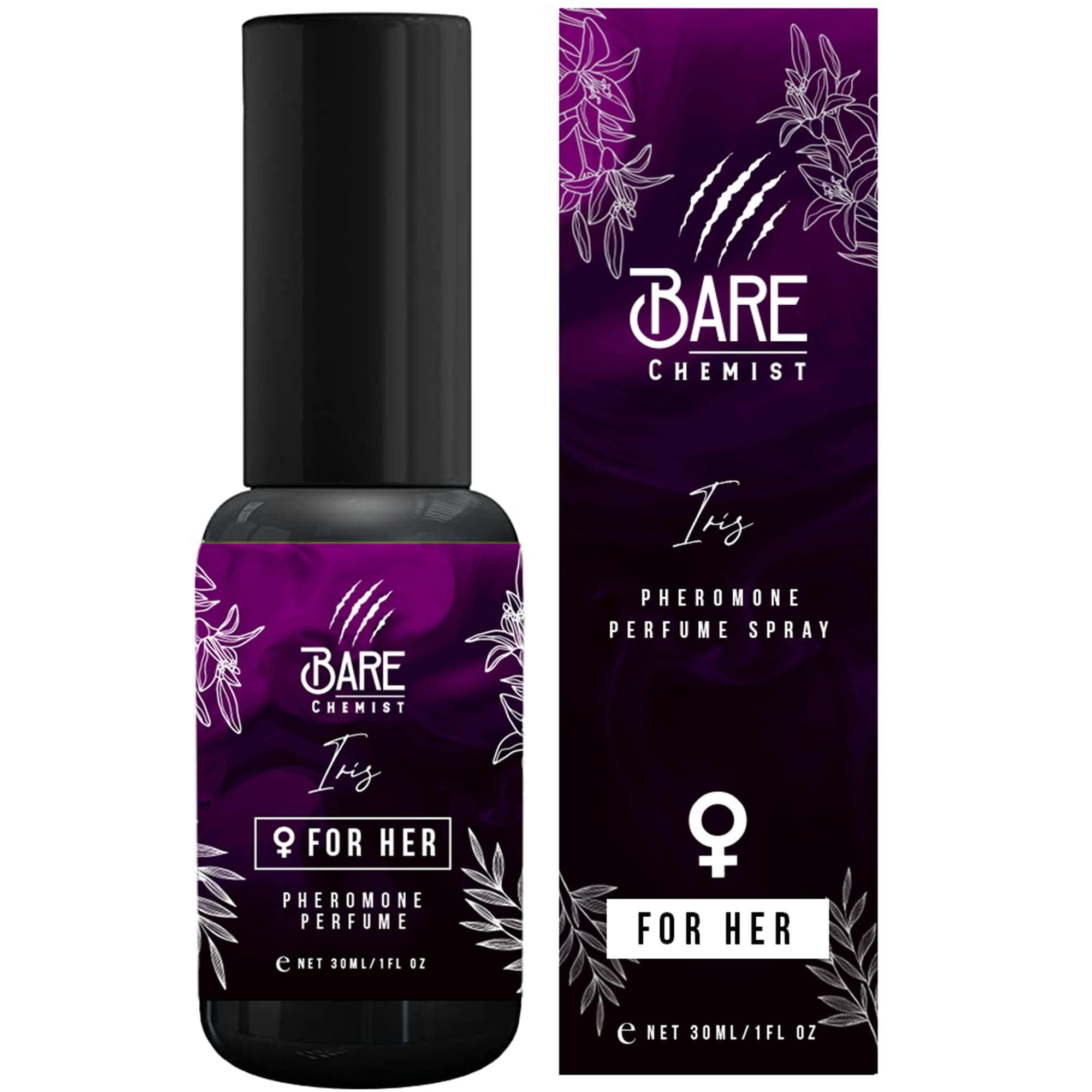 Iris Pheromone Perfume for Women [Long Lasting Scent] - Oil Perfume Enhanced with Pheromones for Her 1oz. - Fruity, Vanilla, Sweet, Fresh