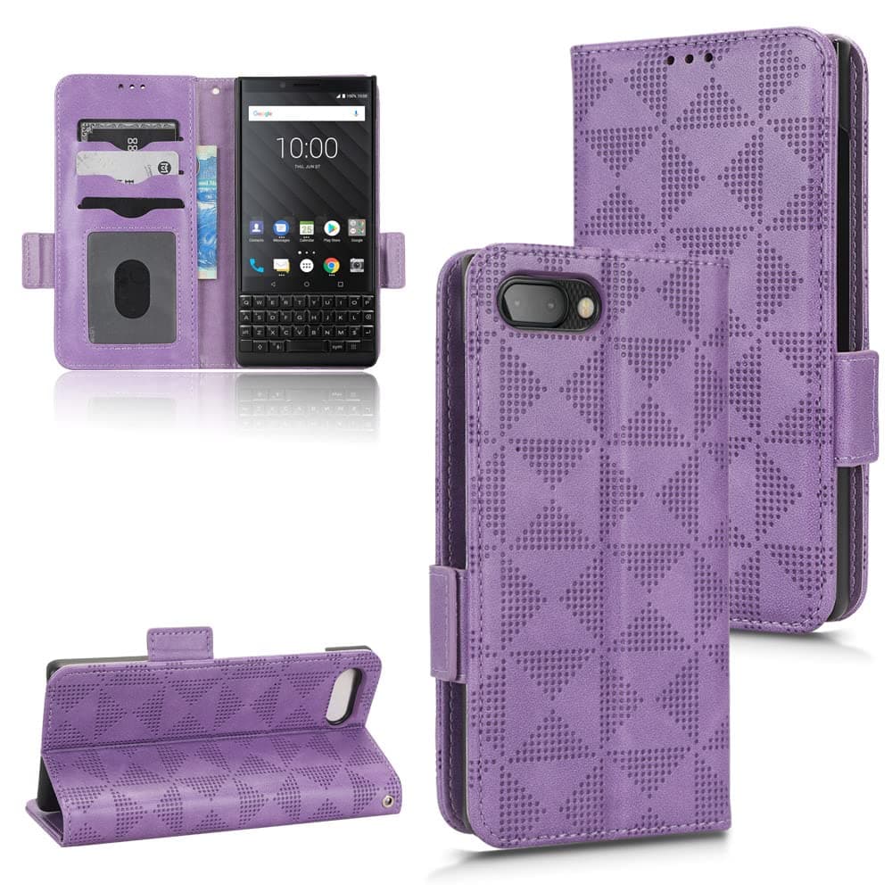Case for BlackBerry KEY2 BBF100-1 BBF100-2 BBF100-4 BBF100-5 BBF100-6 BBF100-8 BBF100-9 Leather Flip Stand Case Cover,Case for BlackBerry KEY2 Case Cover Purple