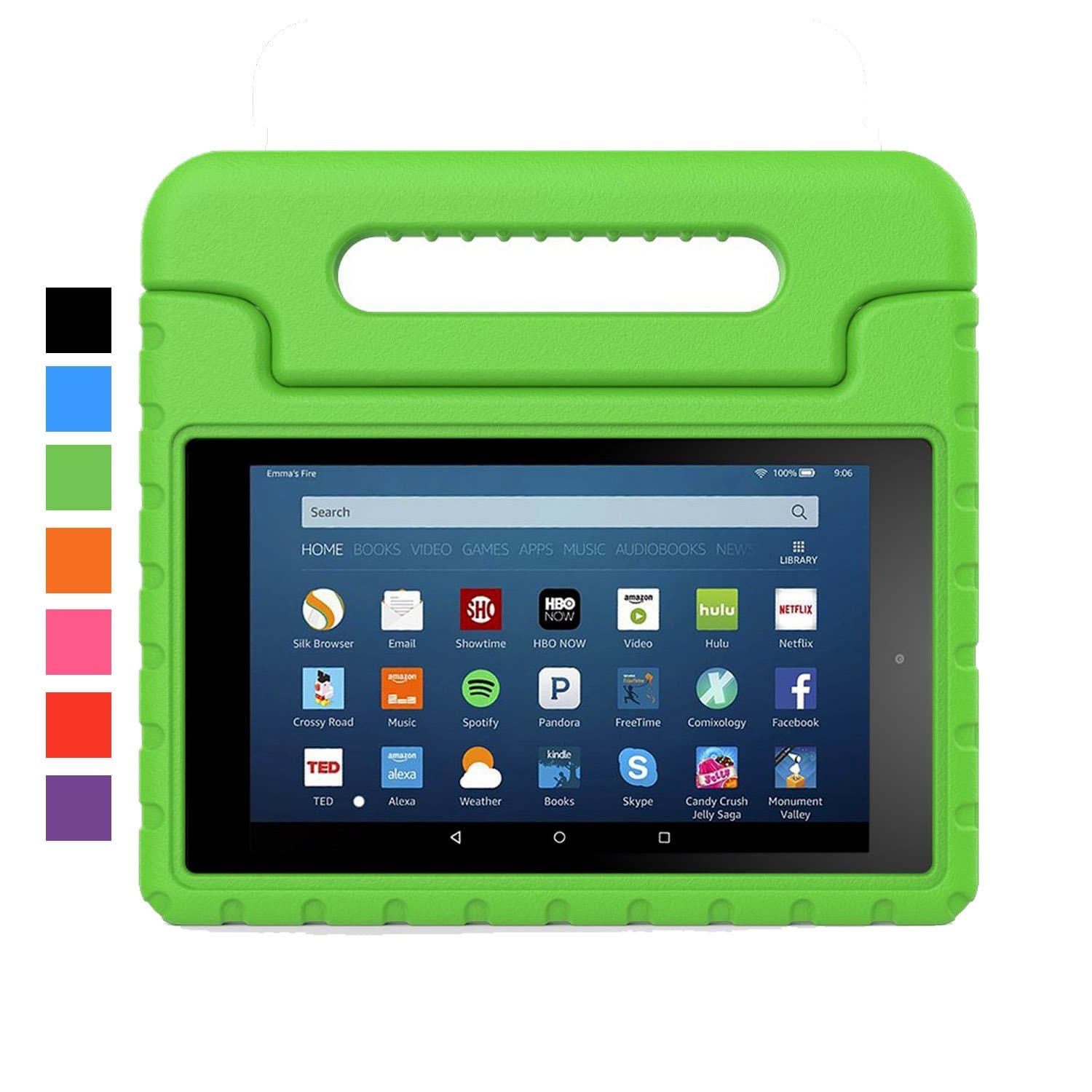 Sztook Case for All-New Amazon Fire HD 8 (2016 6th Generation) - Kids Shock Proof Convertible Handle Light Weight Protective Stand Cover Case for Fire HD 8 Tablet (6th Gen, 2016 release Only),Green