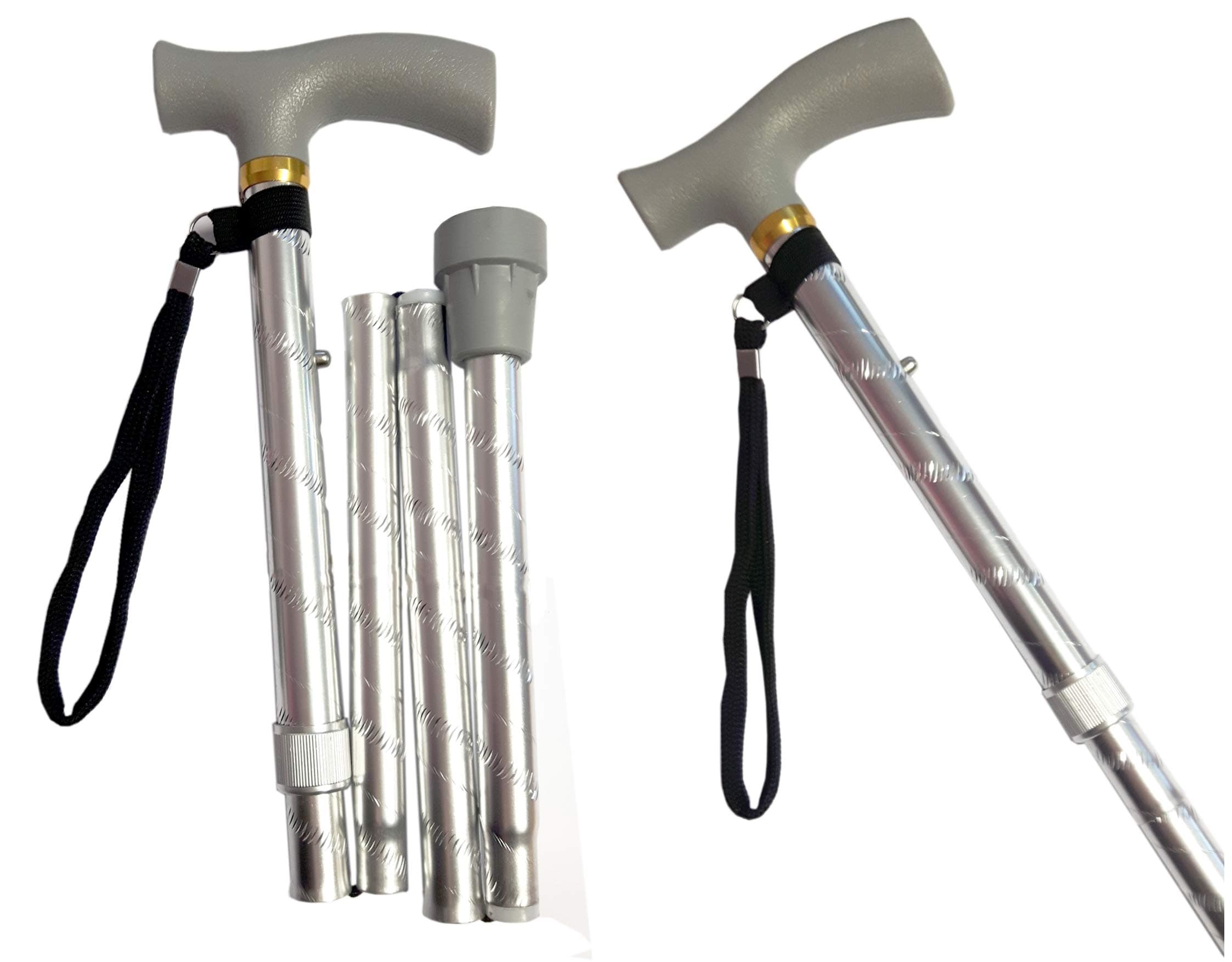 Ultracare - Compact Glitz Sparkle Folding Walking Stick (Silver)